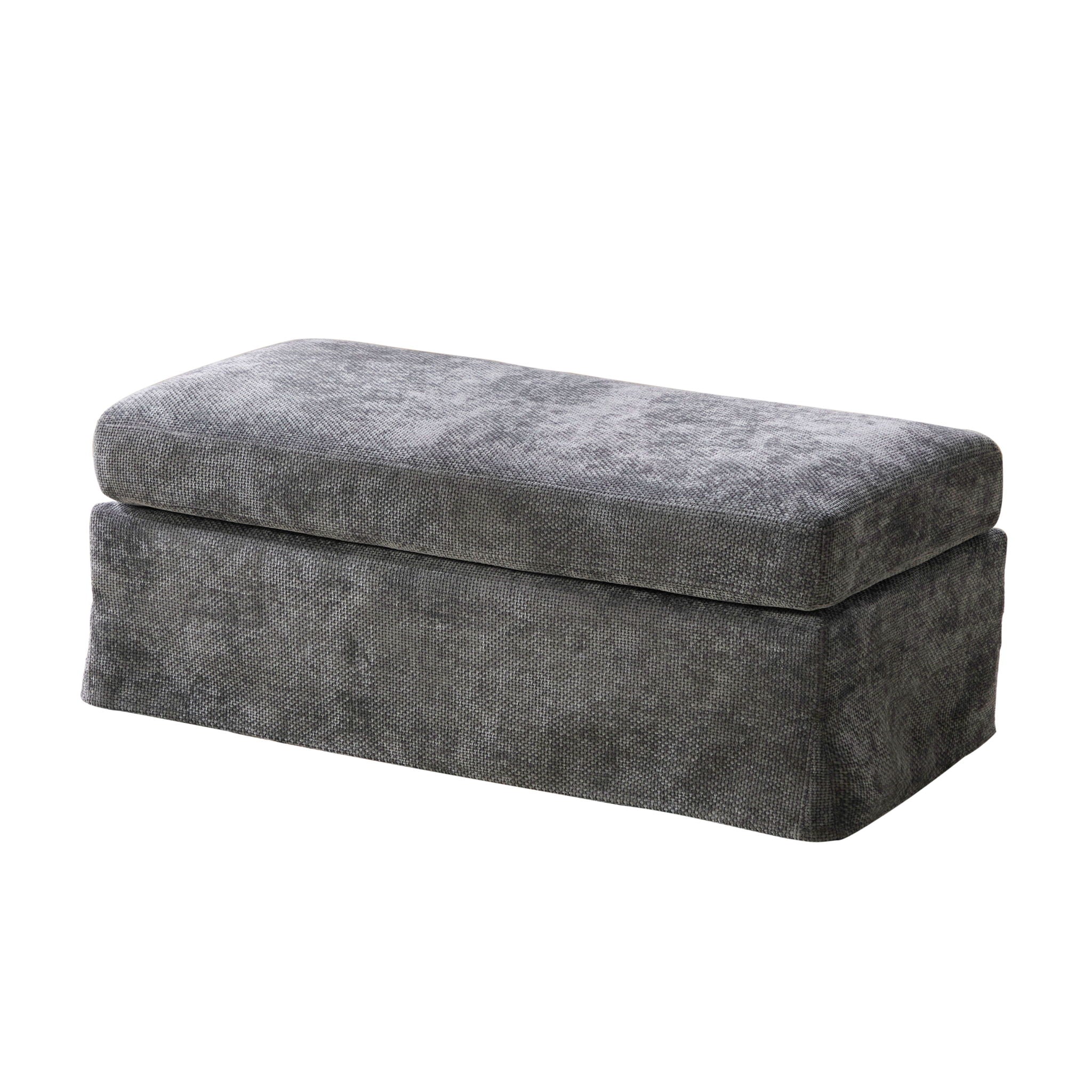 Wide Modern Upholstered Ottoman Foot Stool