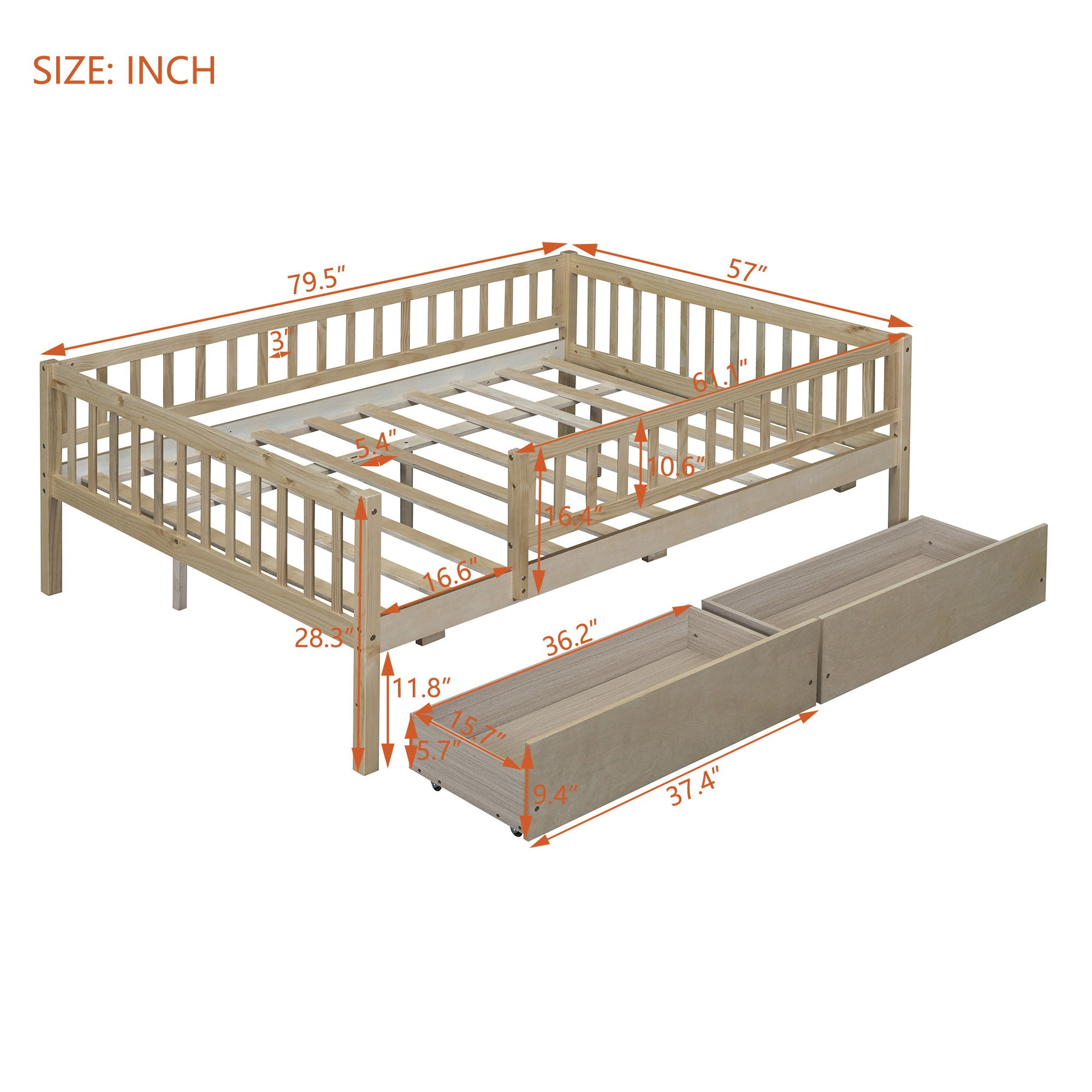 Multi Functional Wooden Daybed Bed