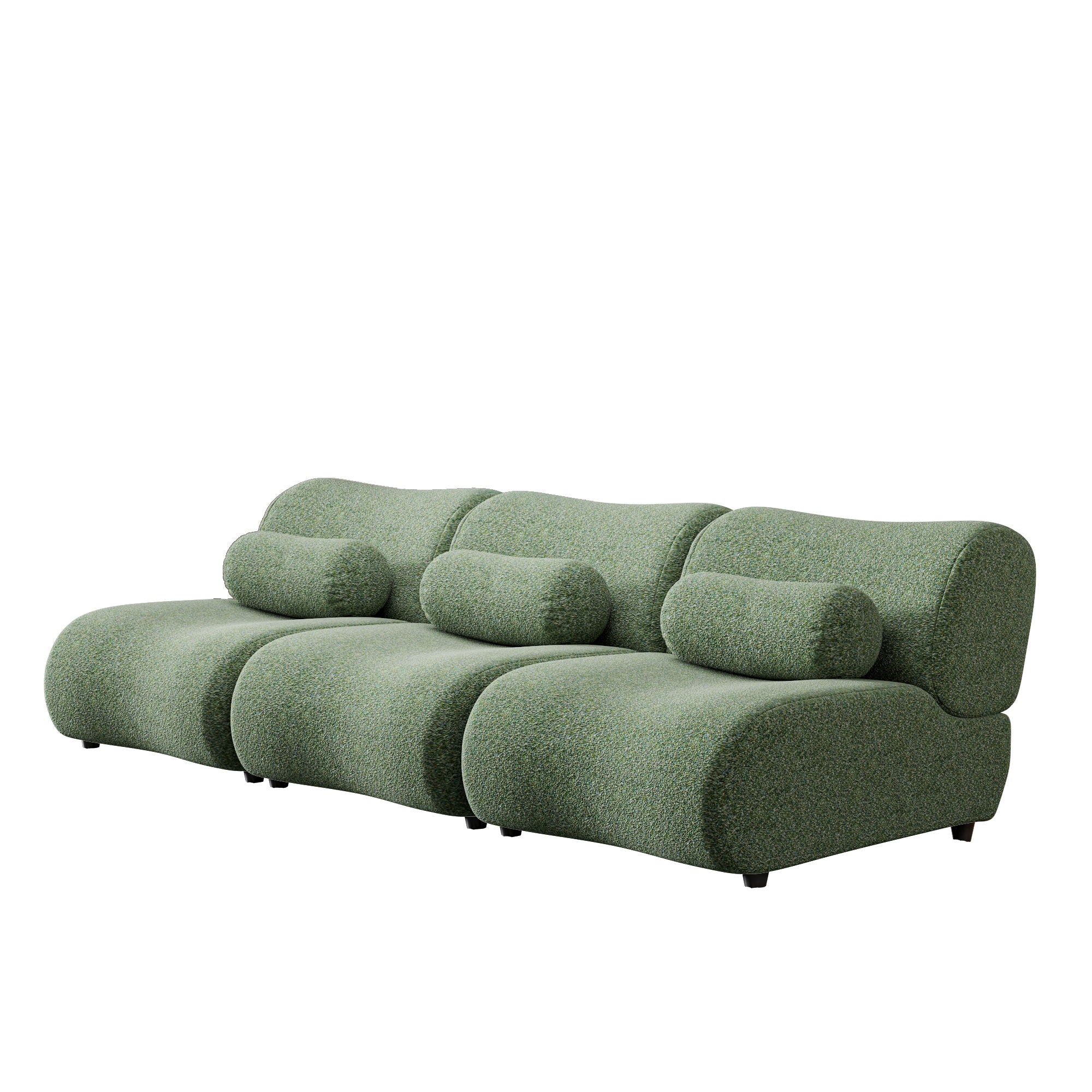 Contemporary Modular 3 Seat Sectional With Deep Seating, Soft Backrest