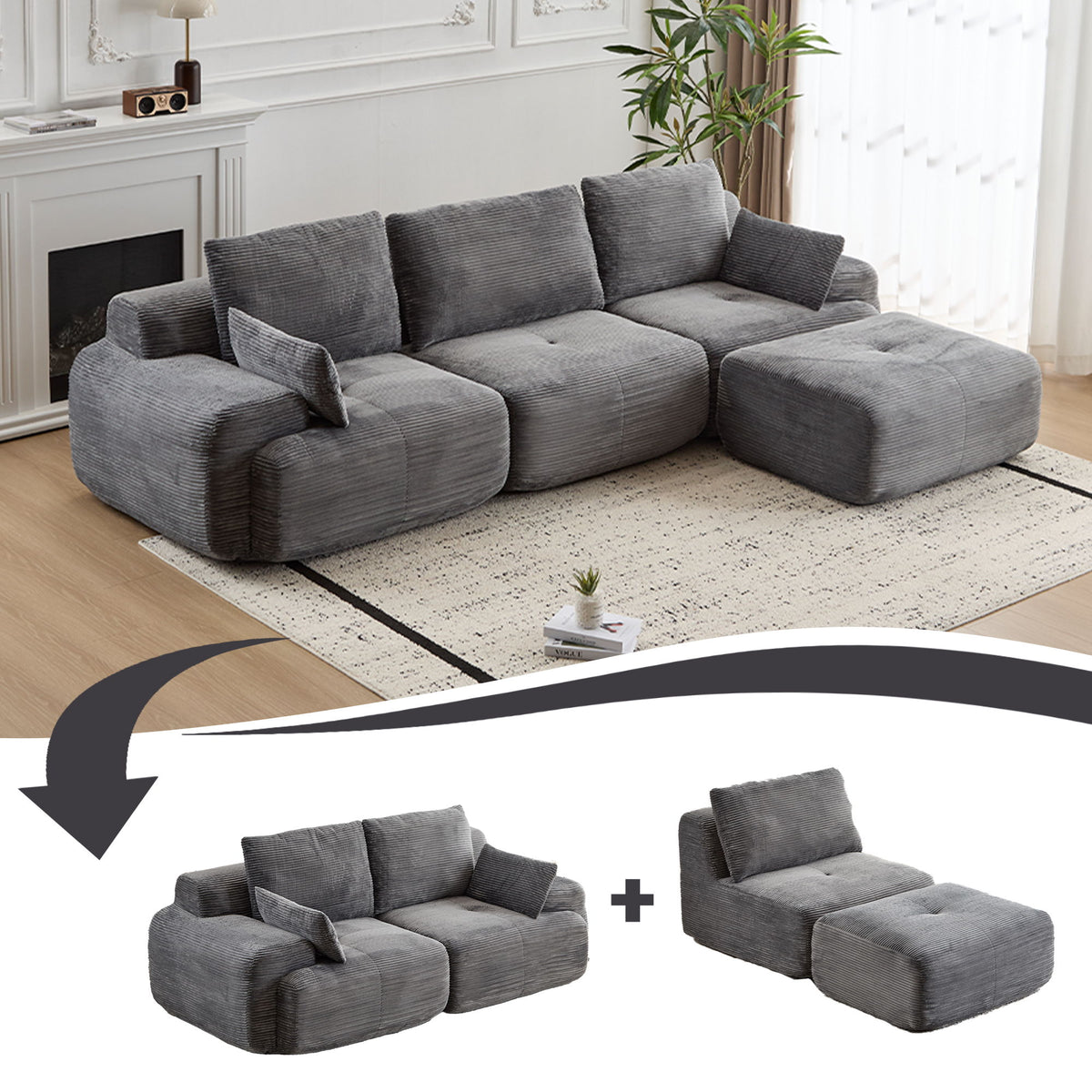 Compressed Sofa, Large Sectional Couches For Living Room
