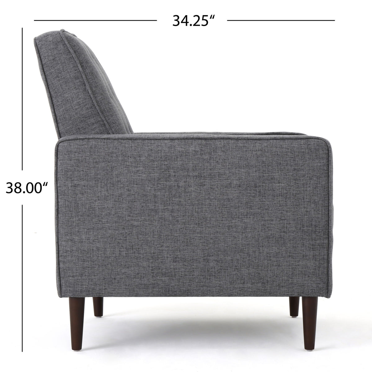 Mid-Century Modern Recliner With Button Tufted Waffle Stitch