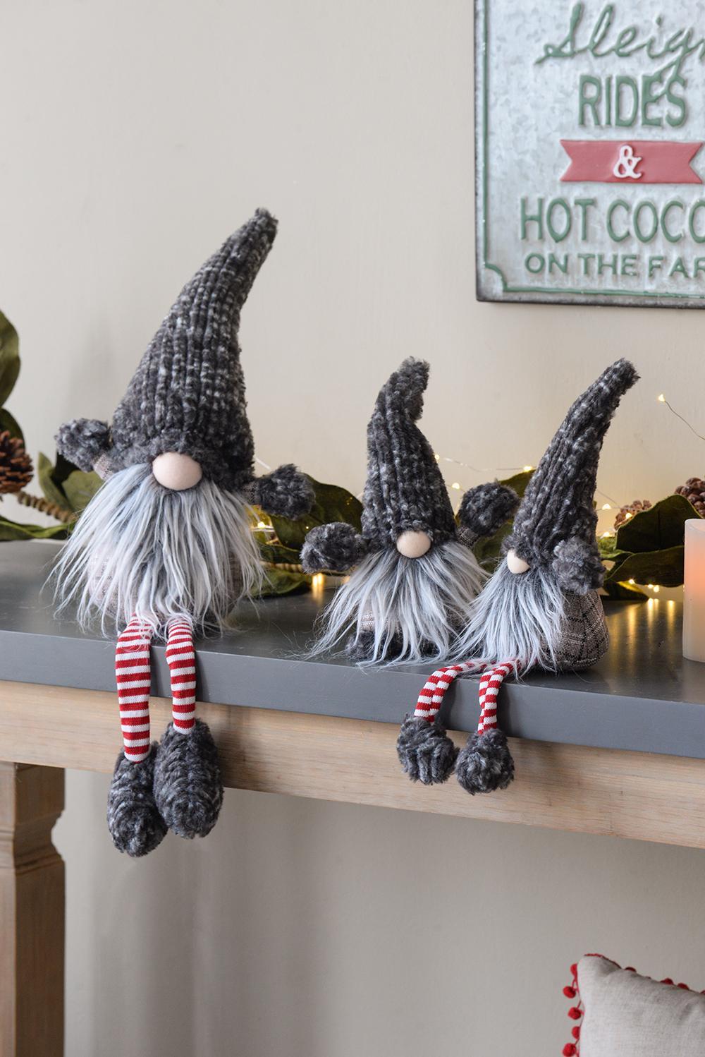 Christmas Gnomes Decorations, Christmas Table Home Ornaments For Holiday Party Gifts (Set of 4) - Gray