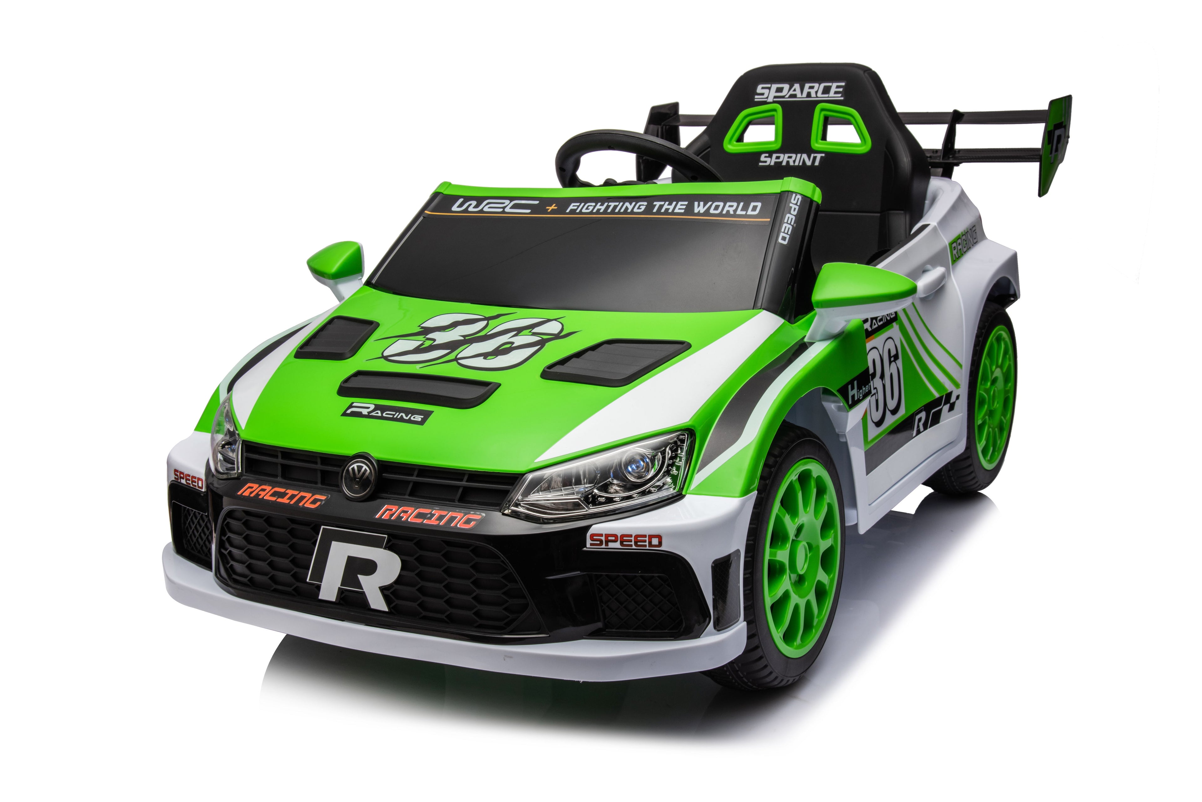 12V4A 20W*2 One Button Start, Forward And Backward, High And Low Speed, Music, Front Light, Power Display, Two Doors Can Open, 2.4G R / C, Seat Belt Four Wheel Absorber Kids Ride On Car
