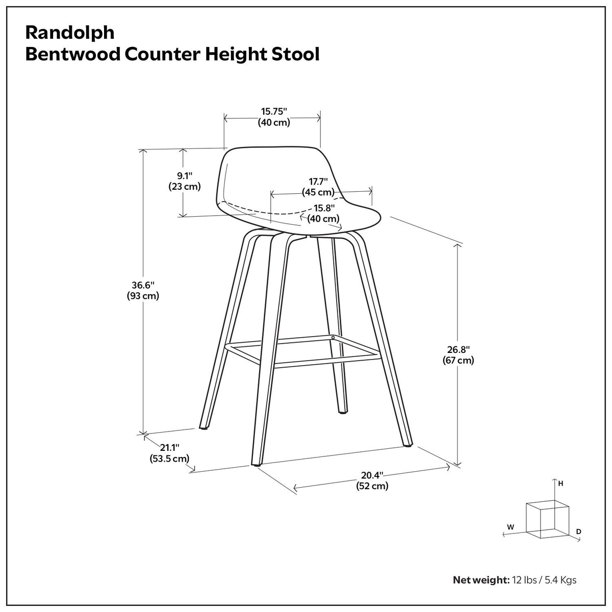Randolph - Counter / Bar Height Stool Upholstered (Set of 2) - Gray