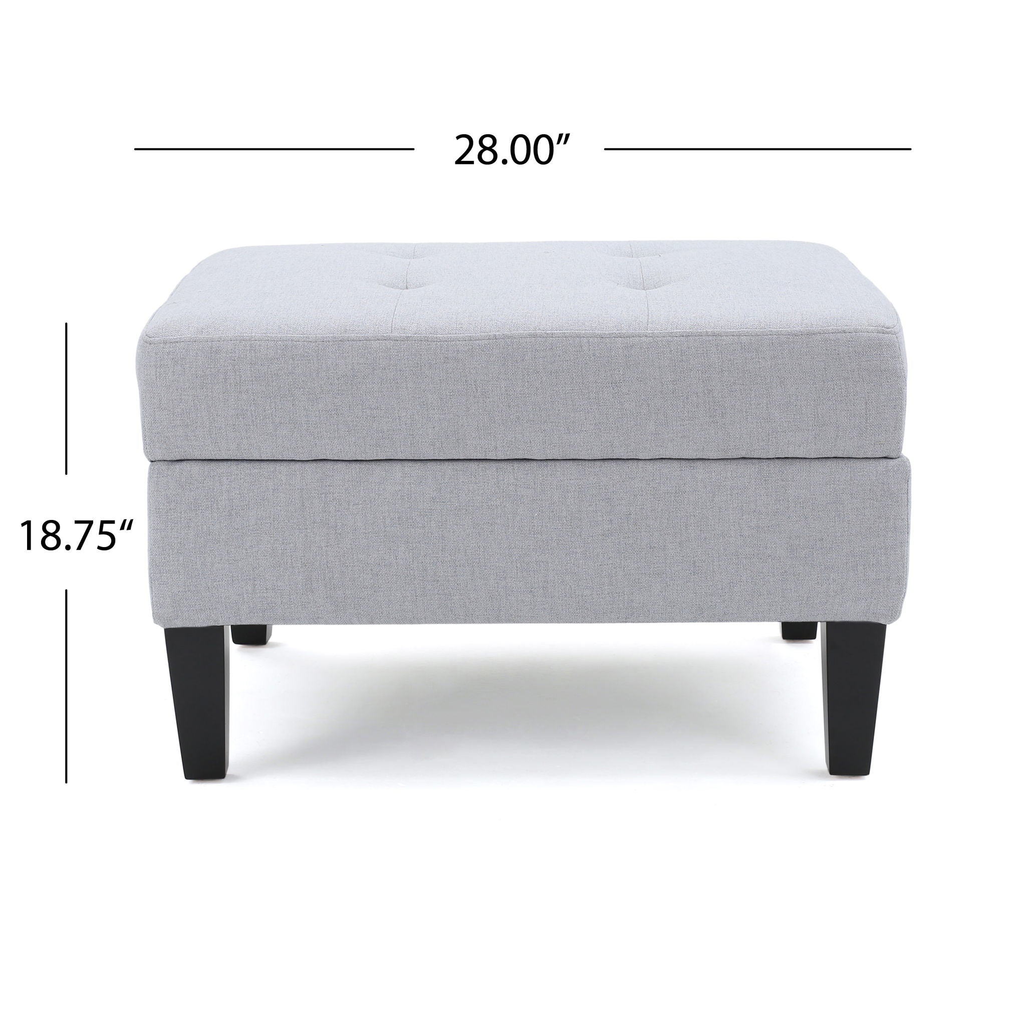Storage Ottoman With Birch Wood Legs And Cushioned Top For Comfort