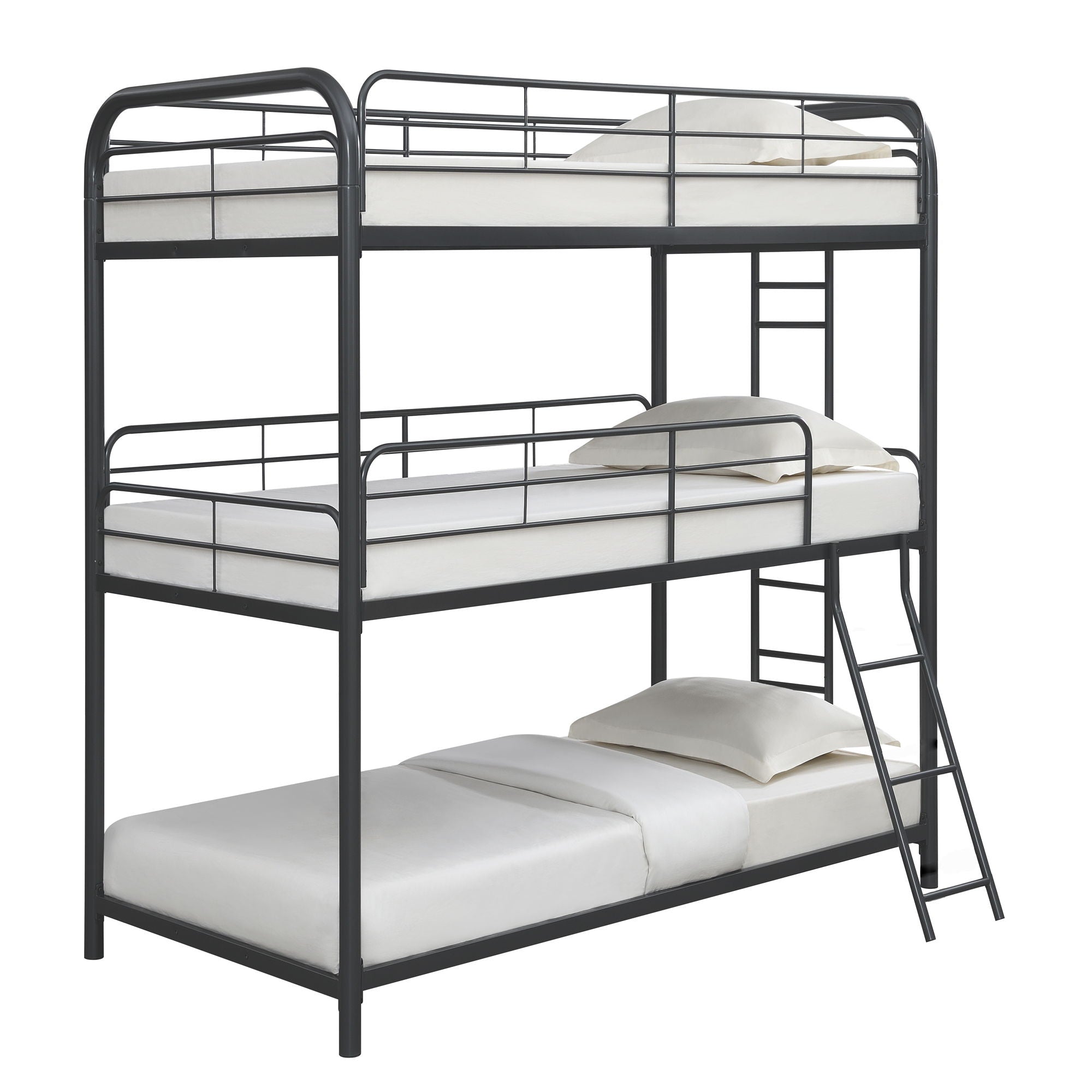 Modern Triple Bunk Bed, Durable Metal Frame