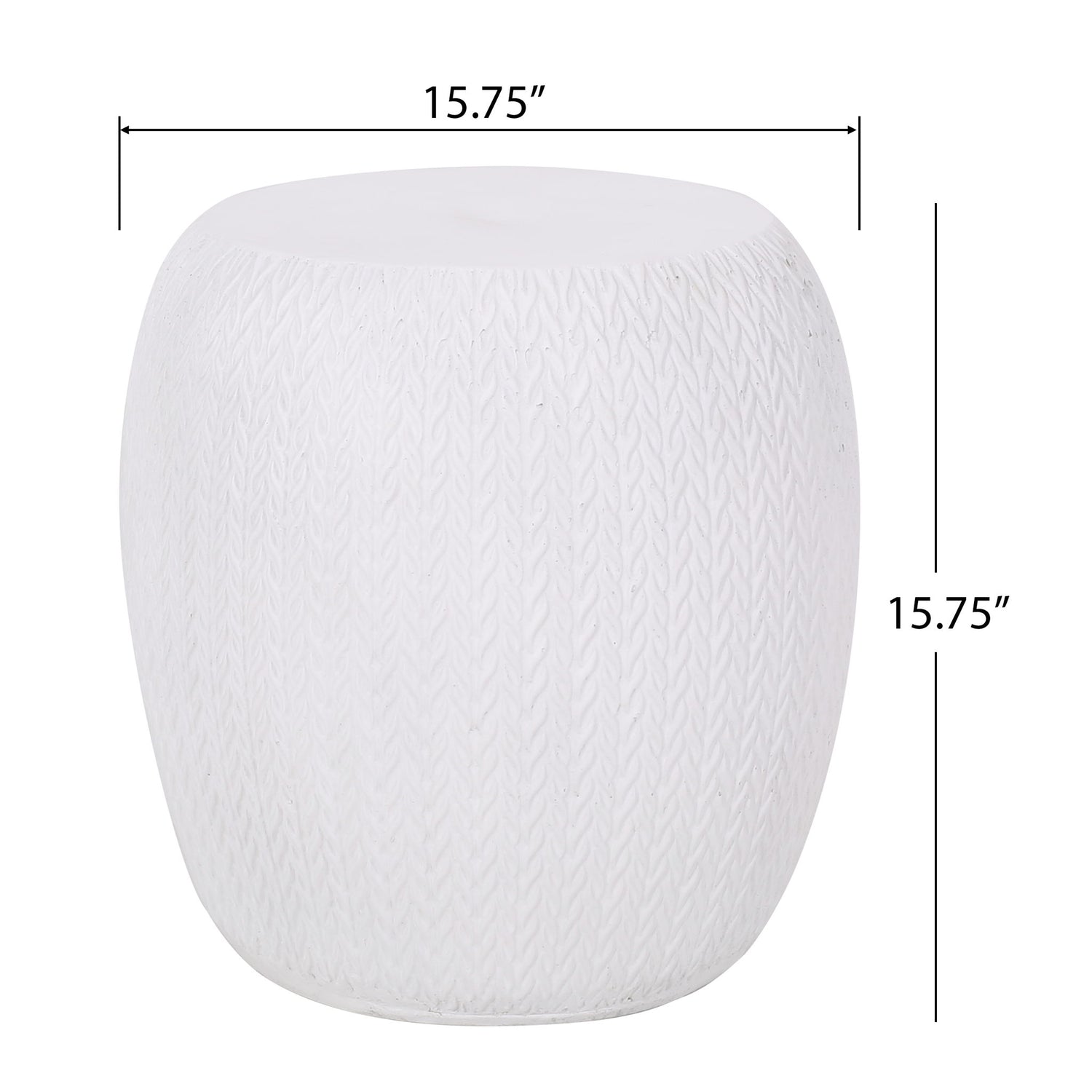 Outdoor Lightweight, Concrete Side Table - Antique White