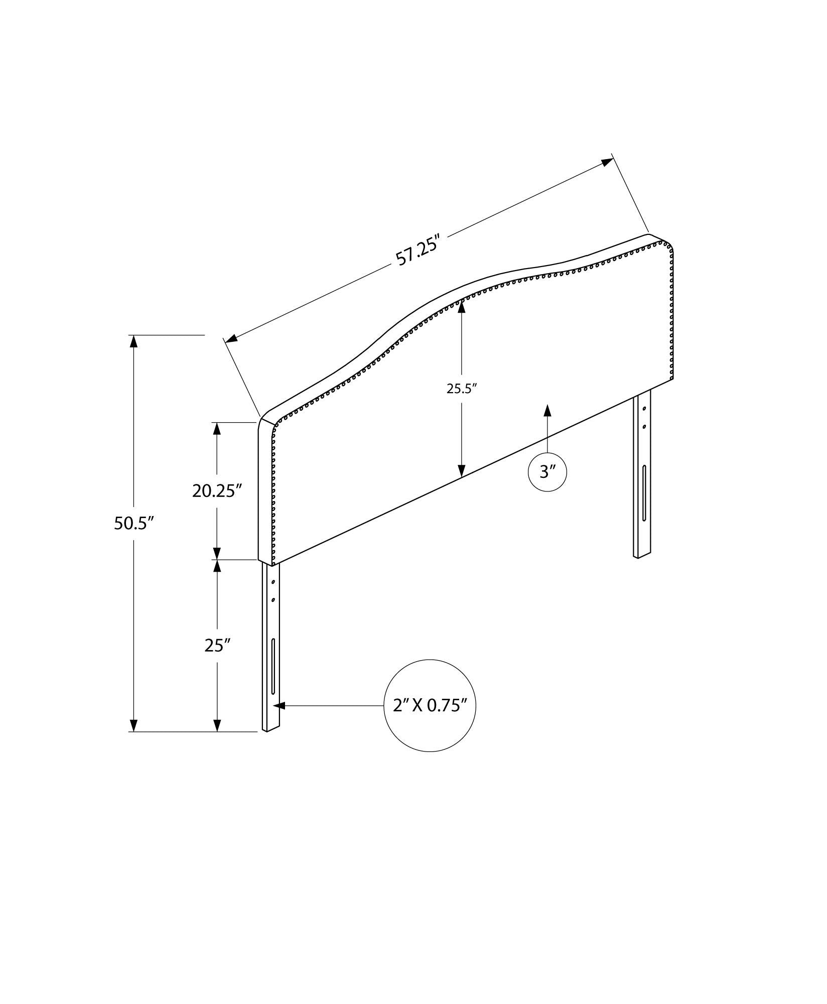 Full Size, Bed Headboard Only, Upholstered, Transitional - White