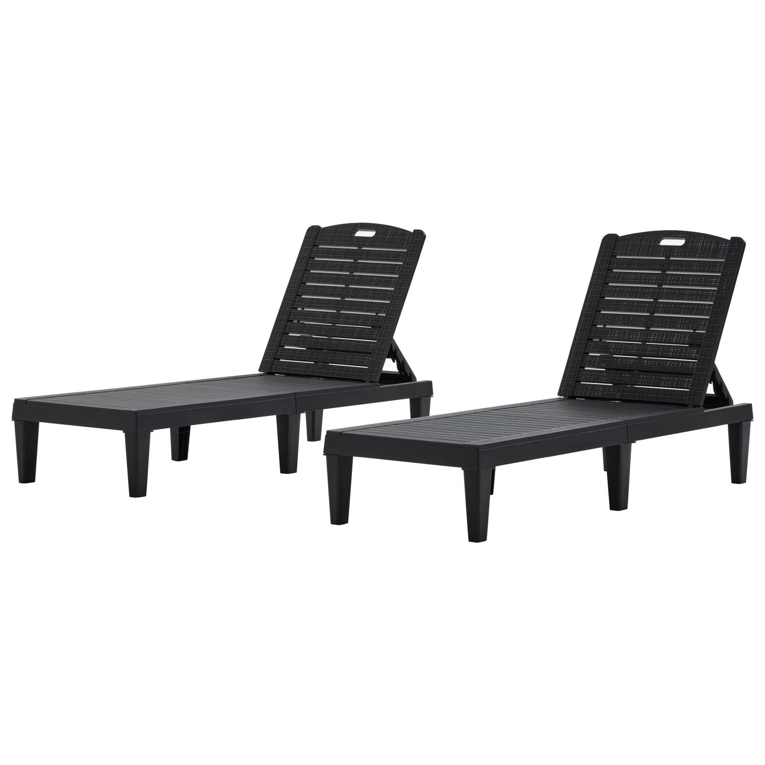2 Piece Outdoor Chaise Lounges With Adjustable Backrest