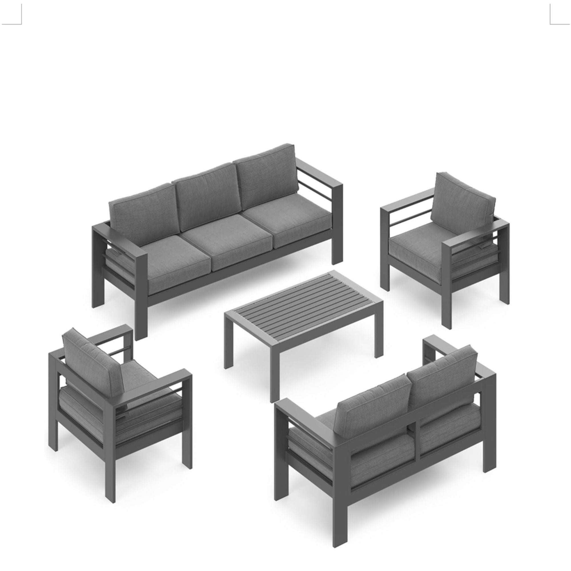 Outdoor Patio Set, All-Weather With Thick Cushions