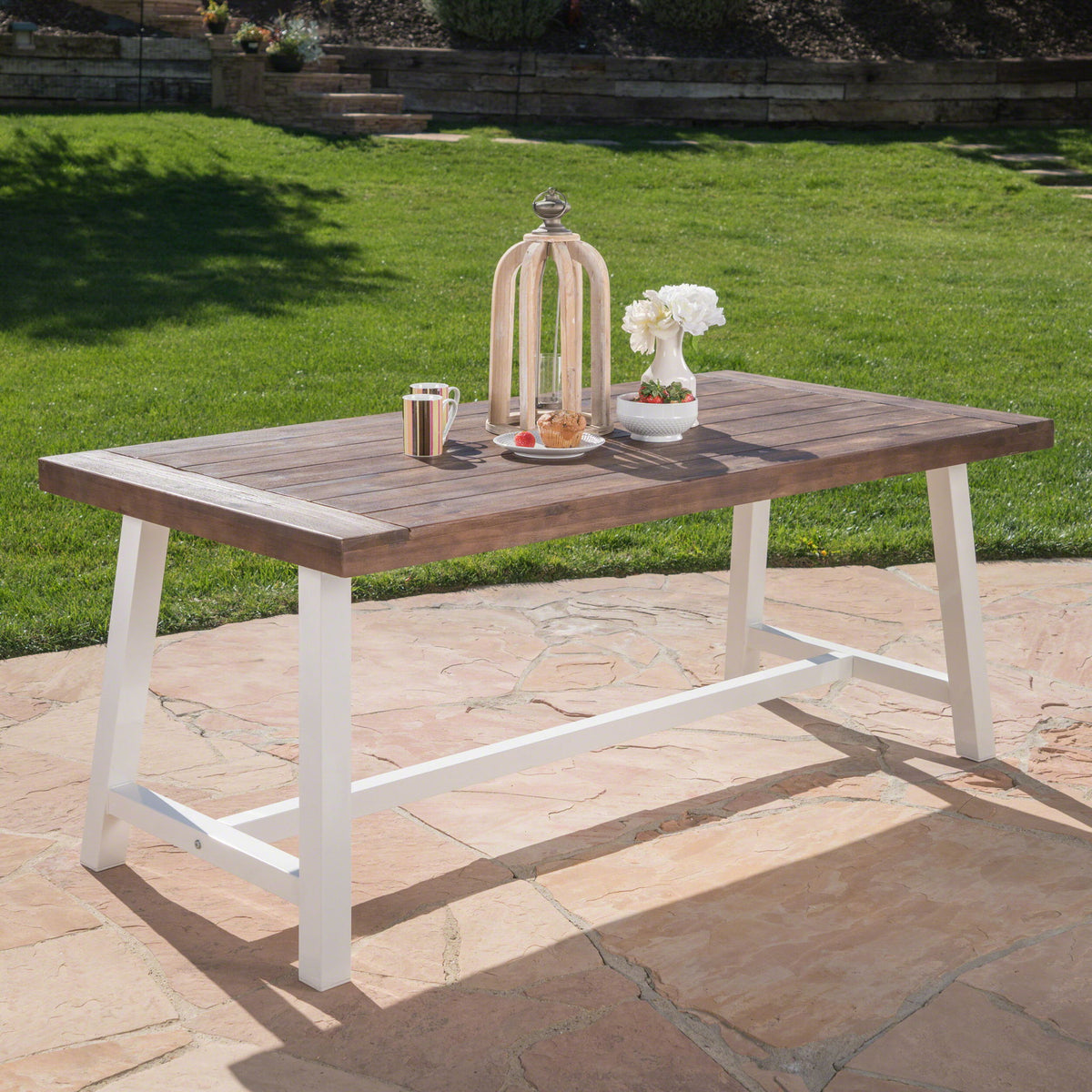 Outdoor Sandblast Finish Acacia Wood Dining Table