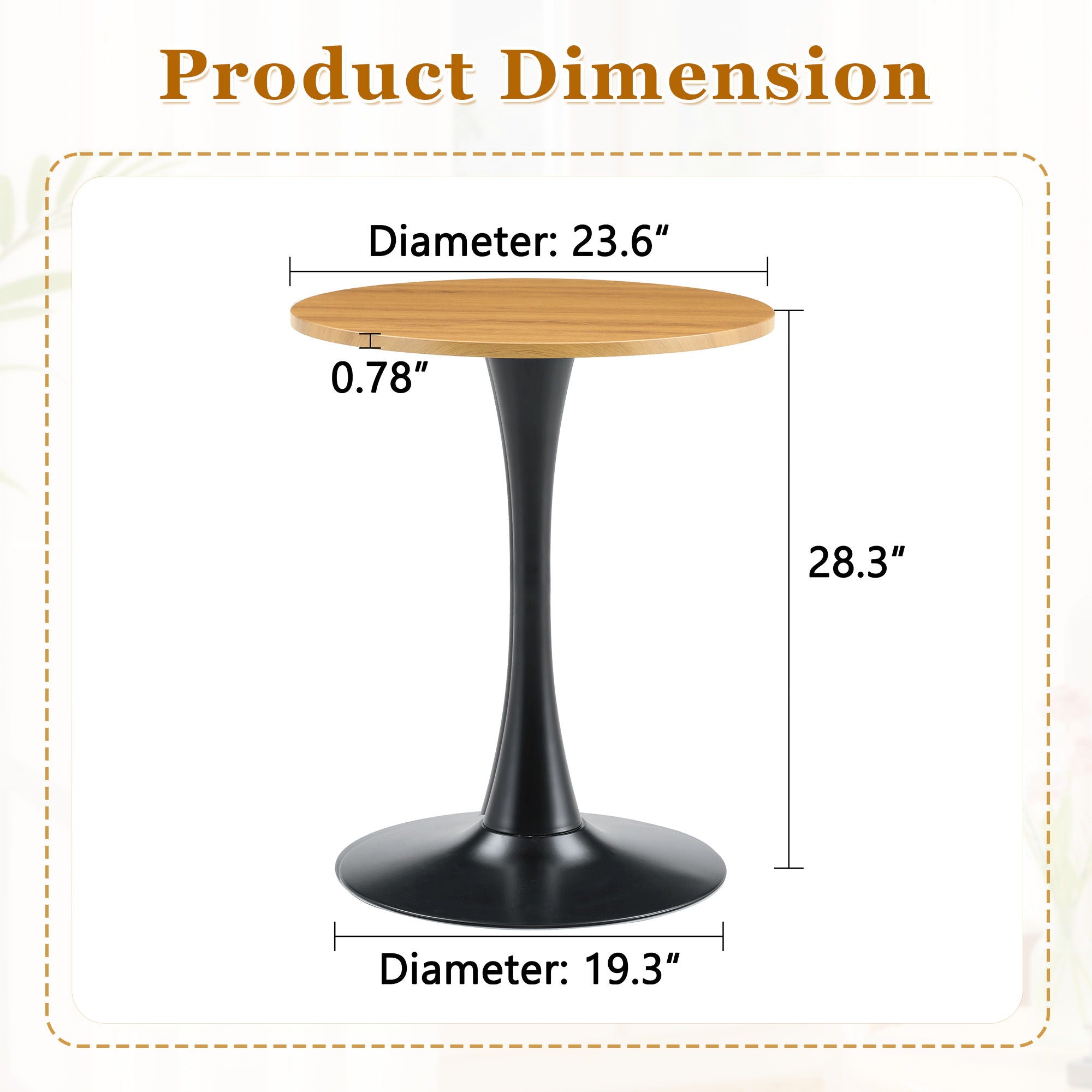 Round Dining Table With Thickened Top For Kitchen