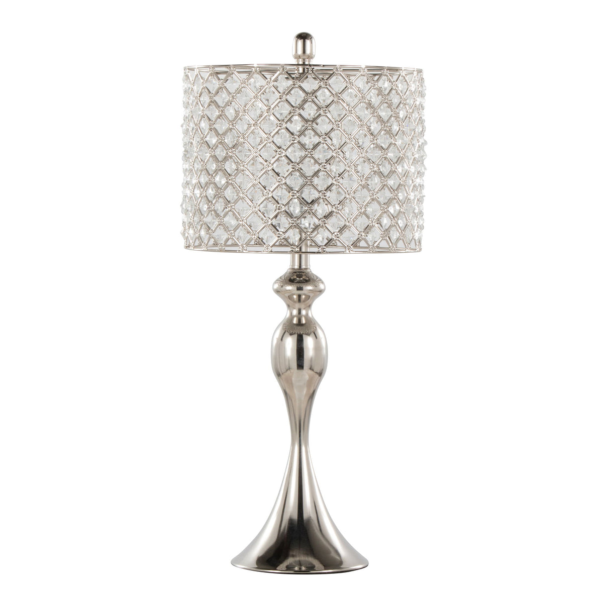 Ashland - Contemporary Table Lamp Square Clear Crystal (Set of 2) - Nickel