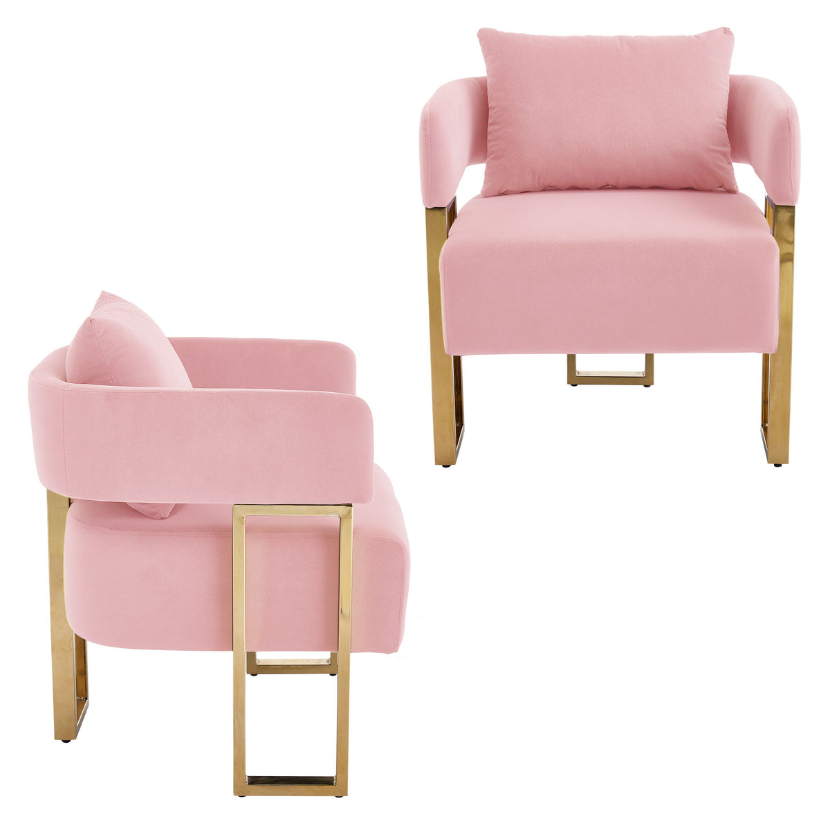 Modern Classic Design Decorative Chair Teddy Fleece Upholstered And Metal Foot