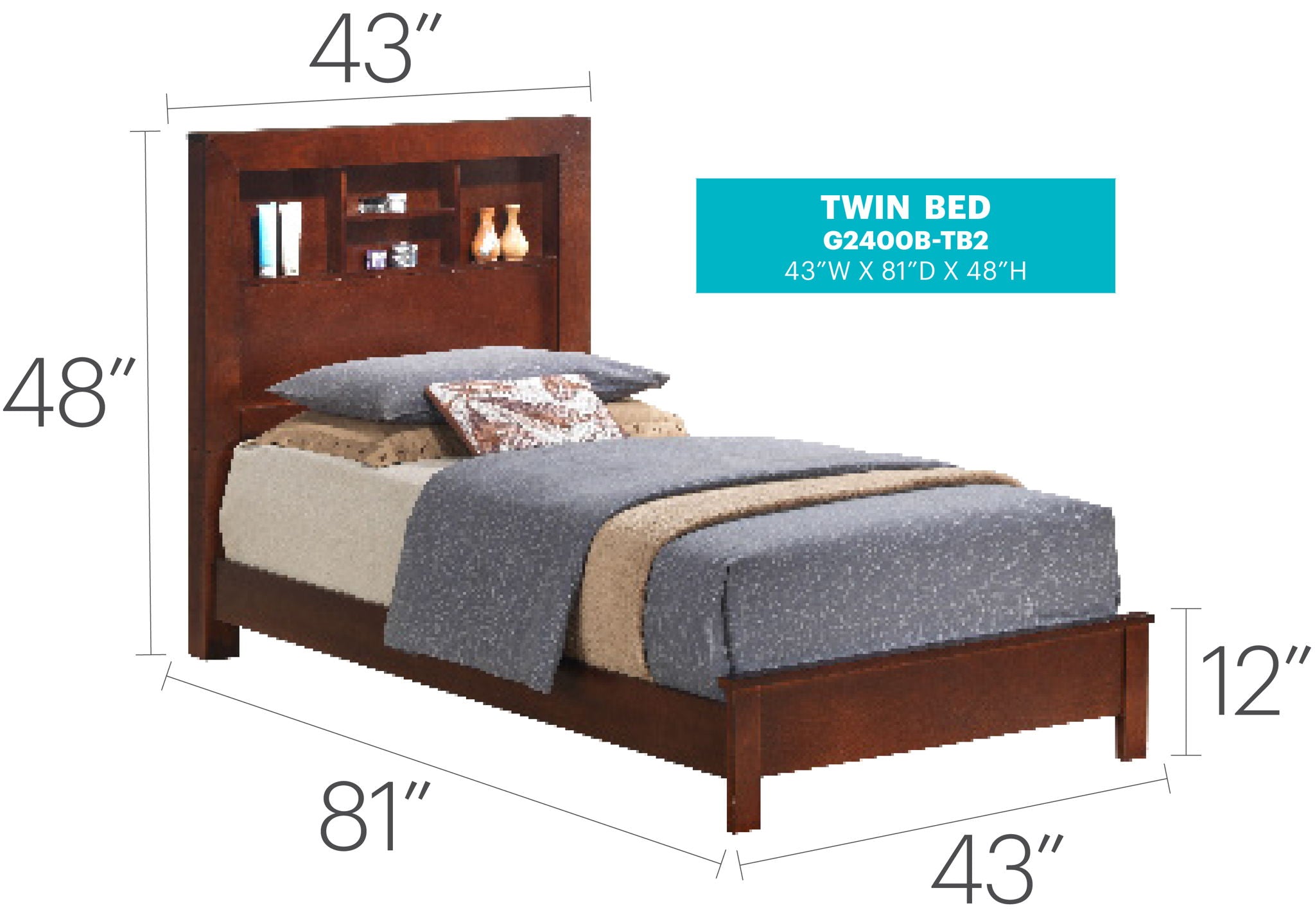 Bed With Transitional Design Stylish