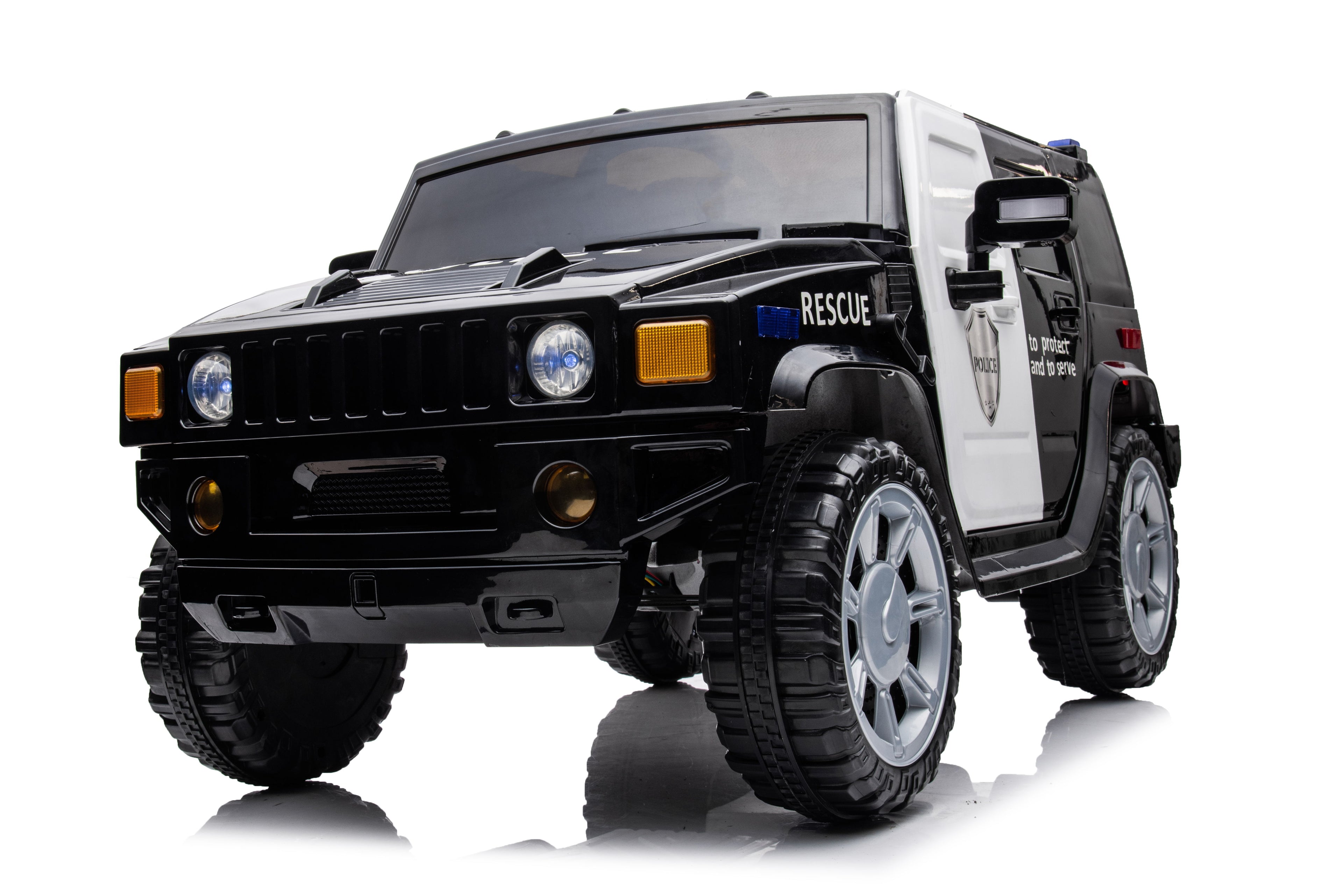 12V7A 30W*2 Four-Wheel Drive Seat One Button Start, Forward And Backward, High And Low Speed, Music, Front Light, Power Display, Two Doors Can Open, 2.4G R / C, Seat Belt Four Wheel Absorber