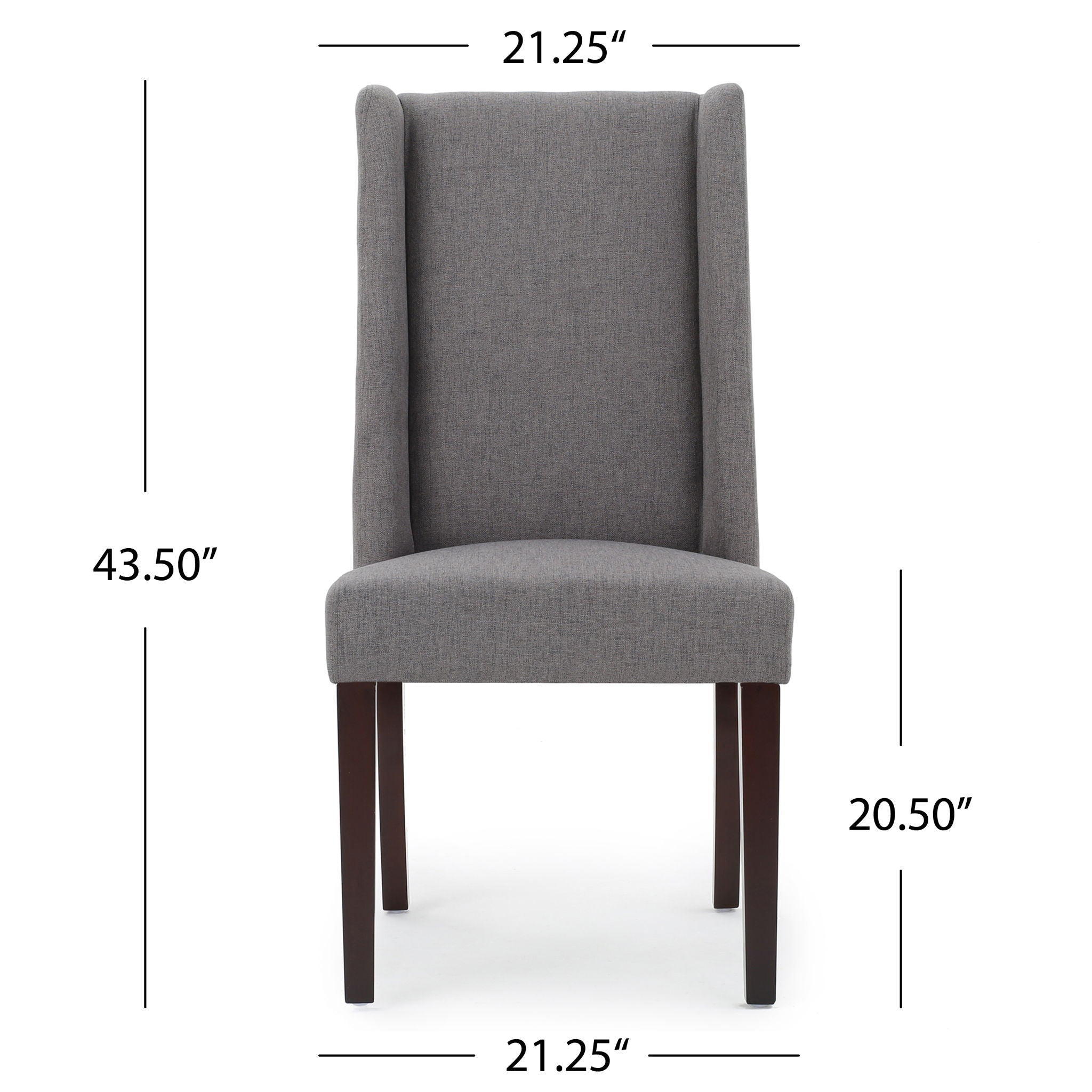 High Back Dining Chair With Wingback Design (Set of 2)