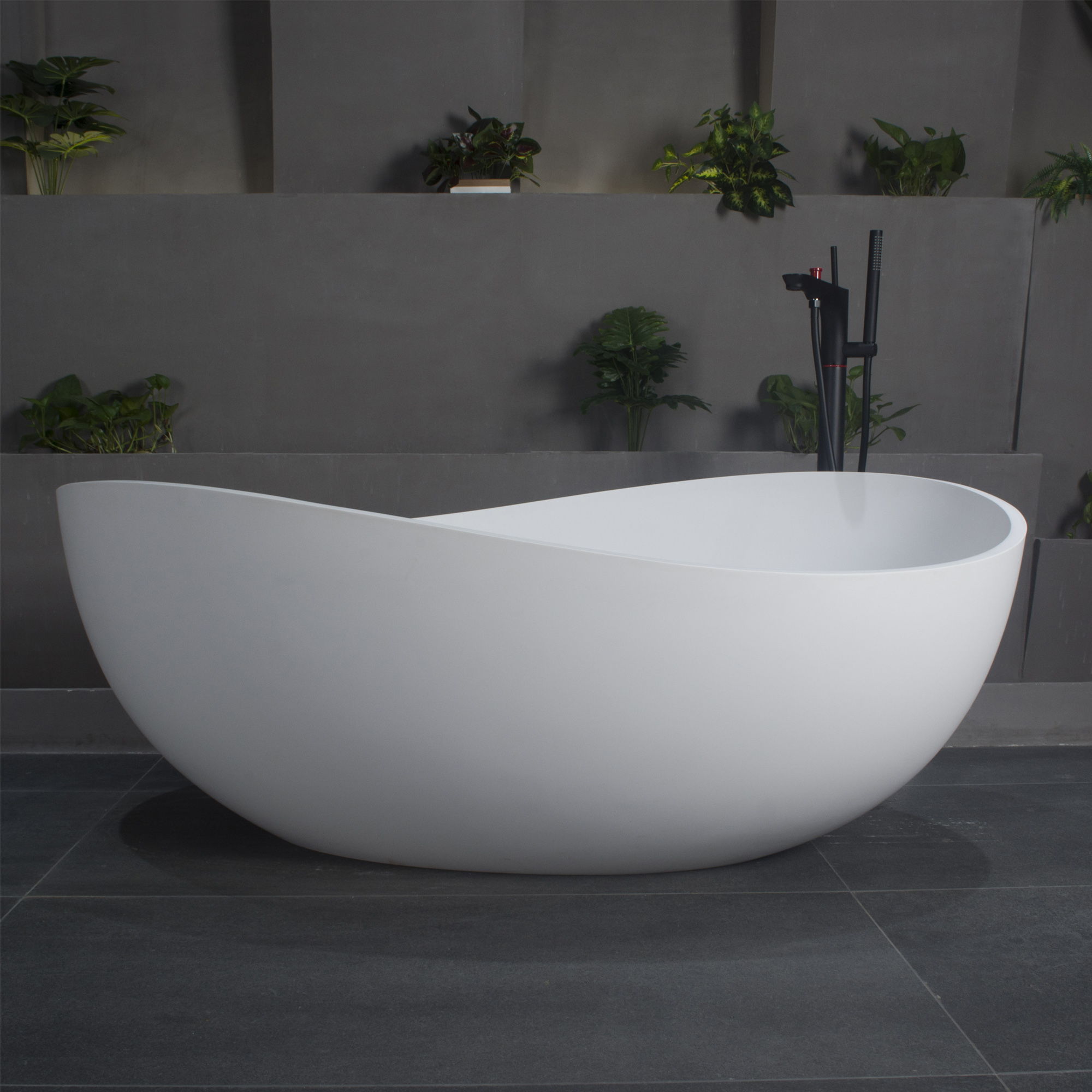 Freestanding Solid Surface Soaking Bathtub For Bathroom