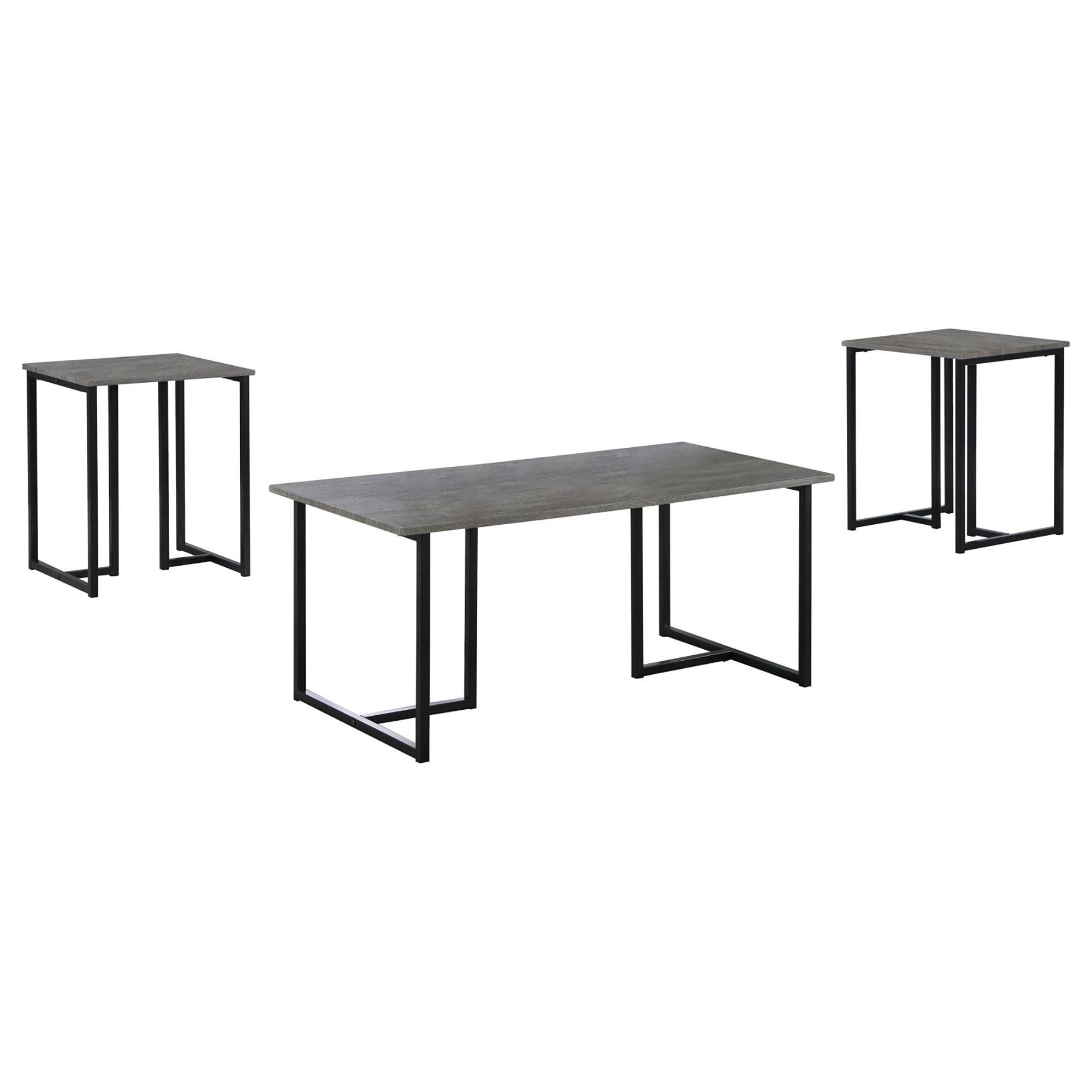 3 Piece Occasional Set With Smooth Top - Gray