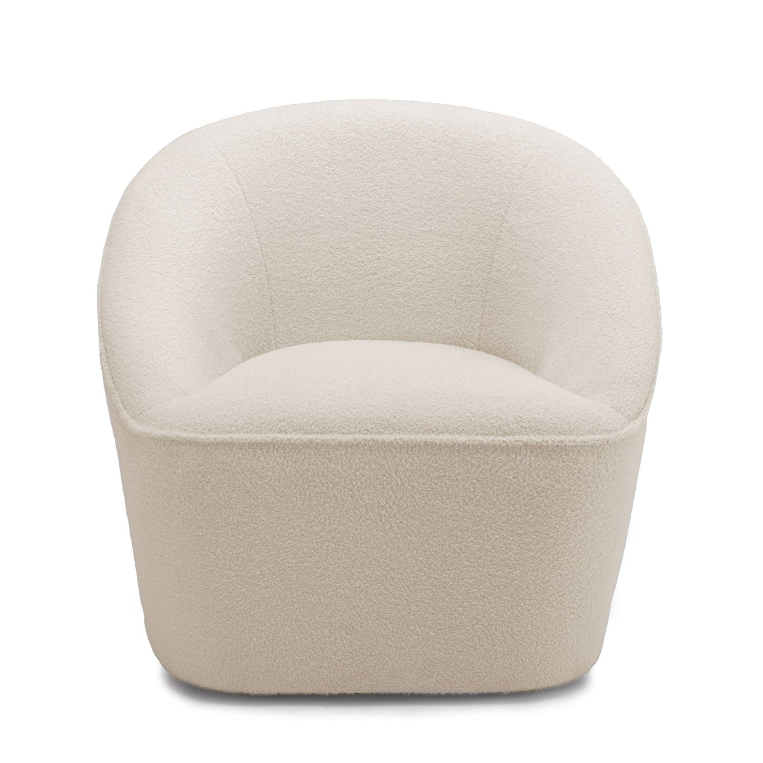 Anson - Swivel Chair With Soft Rounded Back - Off White