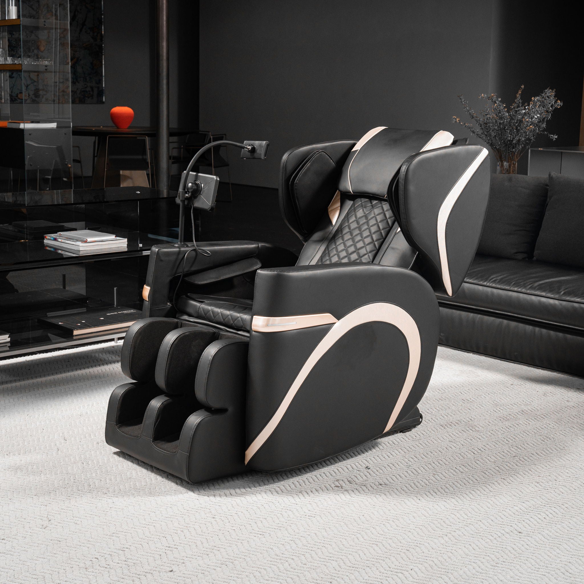 Massage Chair Recliner With Zero Gravity & Full Body Air Pressure - Black