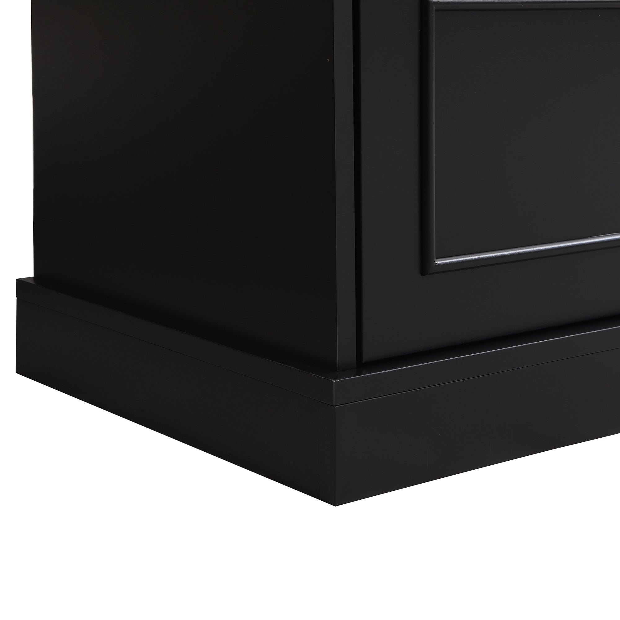 Large Wall Unit Entertainment Center with Bookshelves for TVs Up to 78" Modern TV Console with Cabinets and Open Shelves, 4-in-1 TV Stand with Golden Handles, Black, 104.2&
