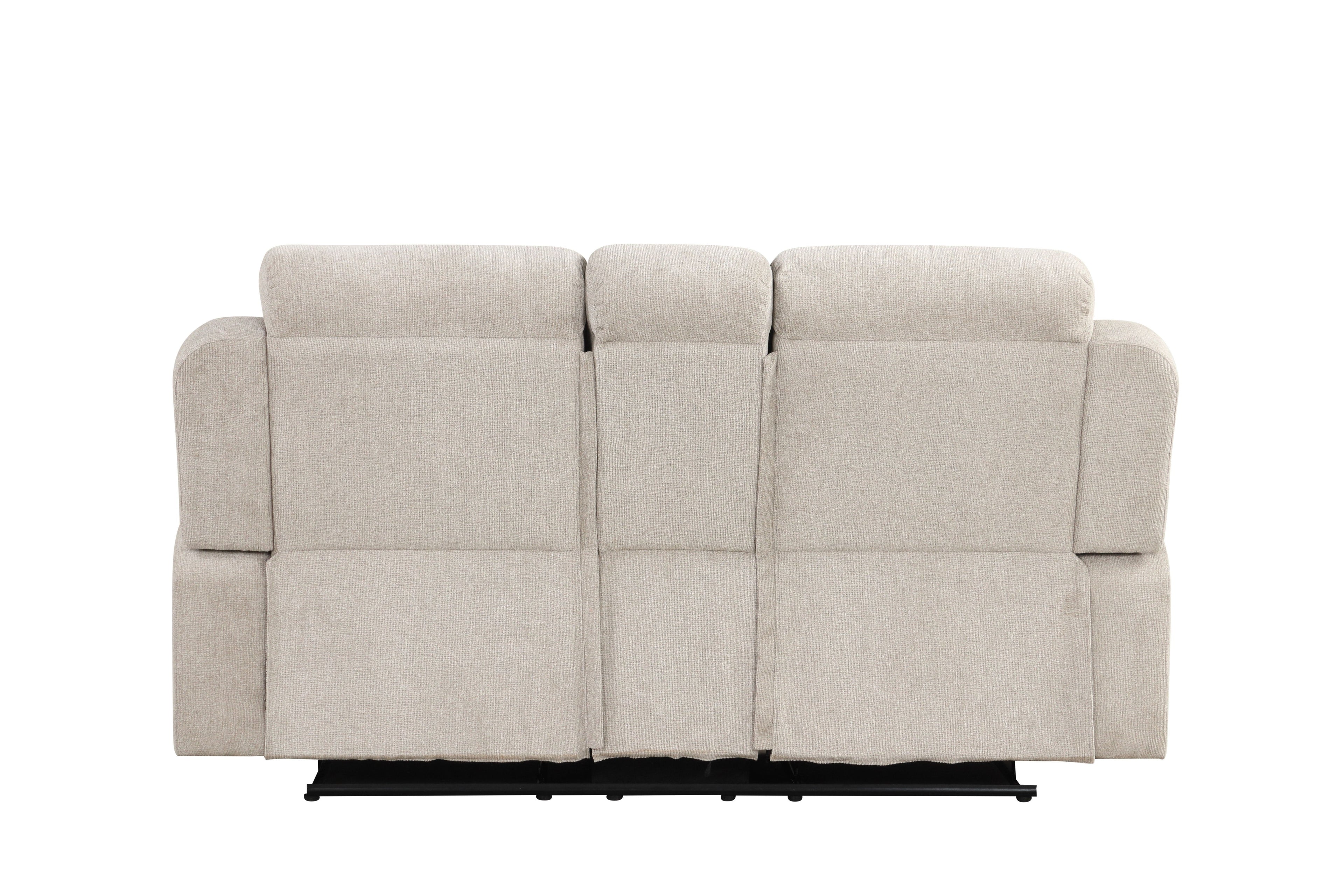 Galya - Motion Loveseat With Console - Light Gray