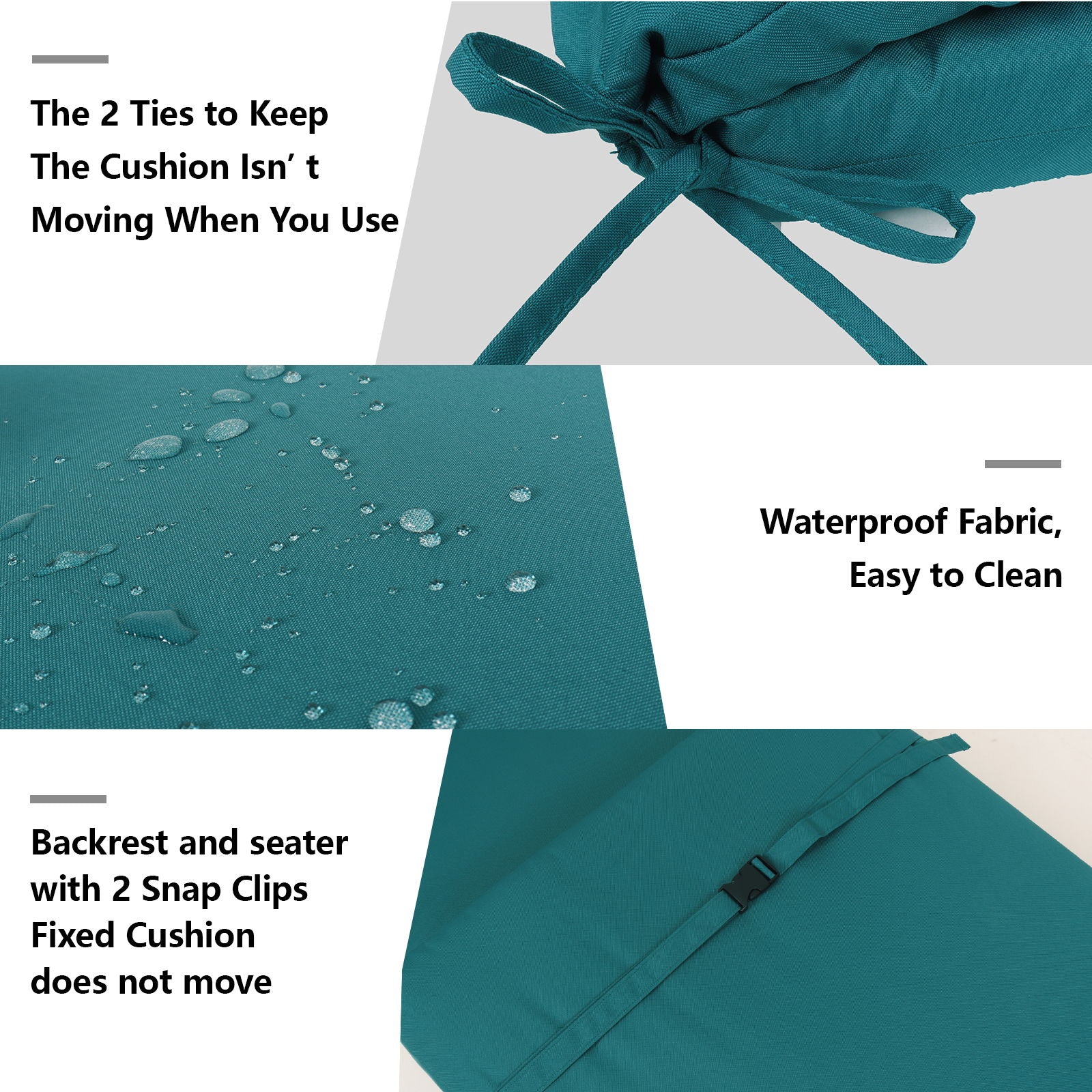 2 Piece Outdoor Chaise Lounge Cushion Set, Replacement Cushions For Patio Furniture