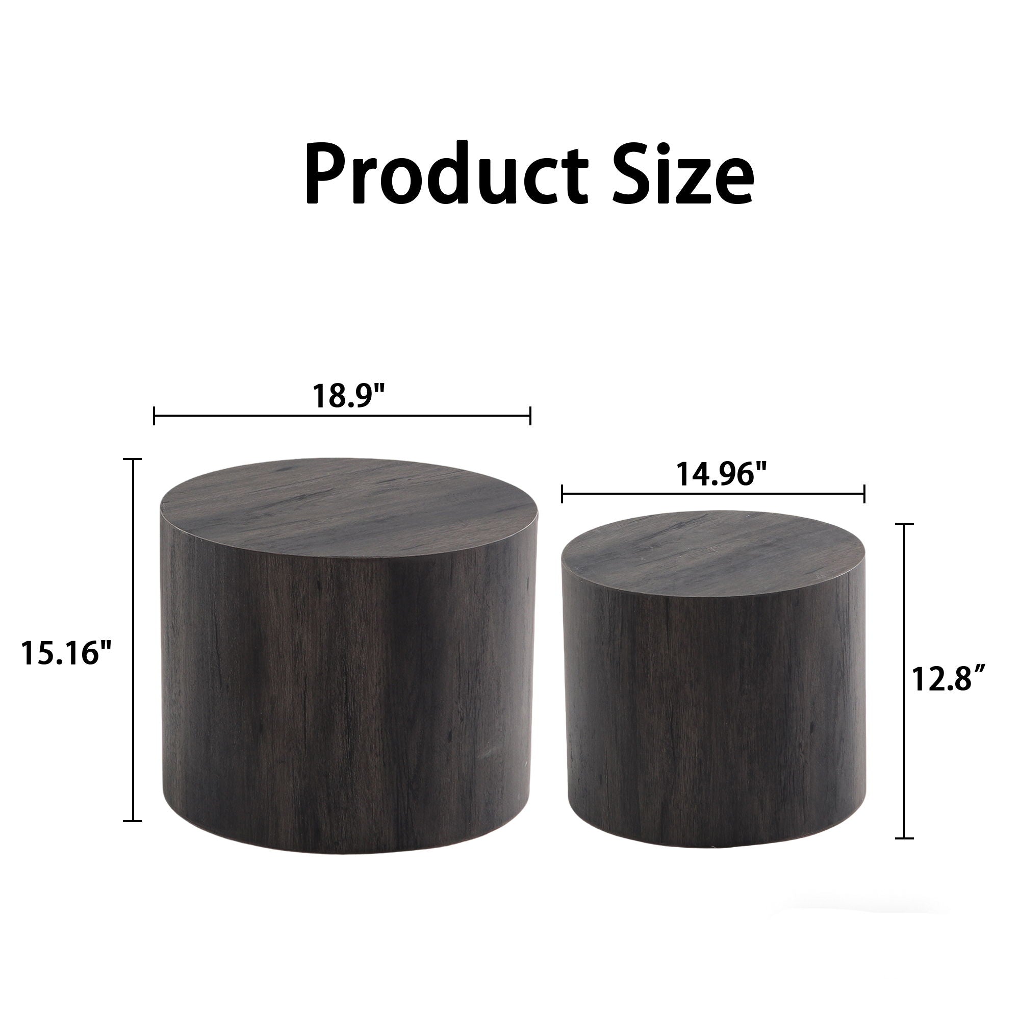 Modern Round Nesting Coffee Table (Set of 2)