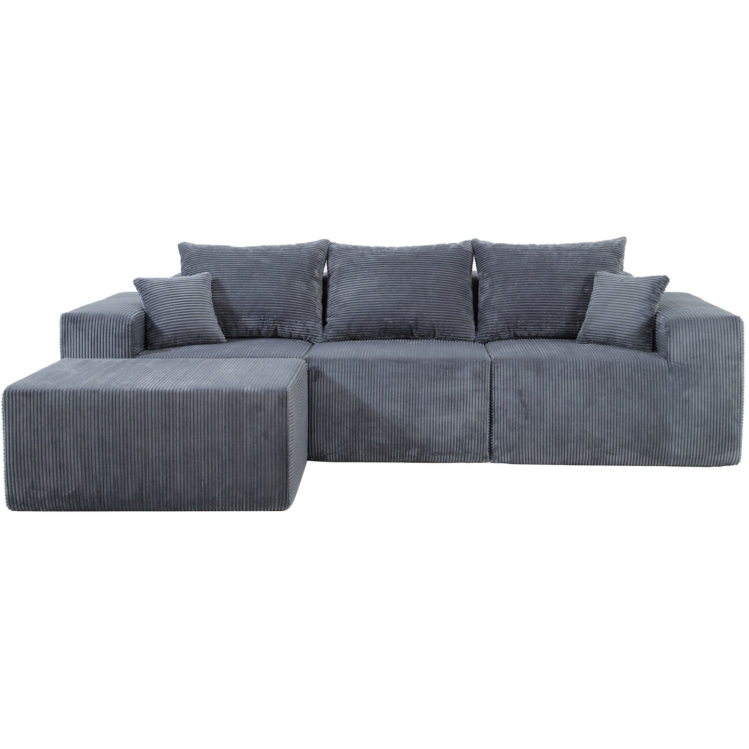 Modular Sectional Sofa, Convertible Couch With Chaise Corduroy