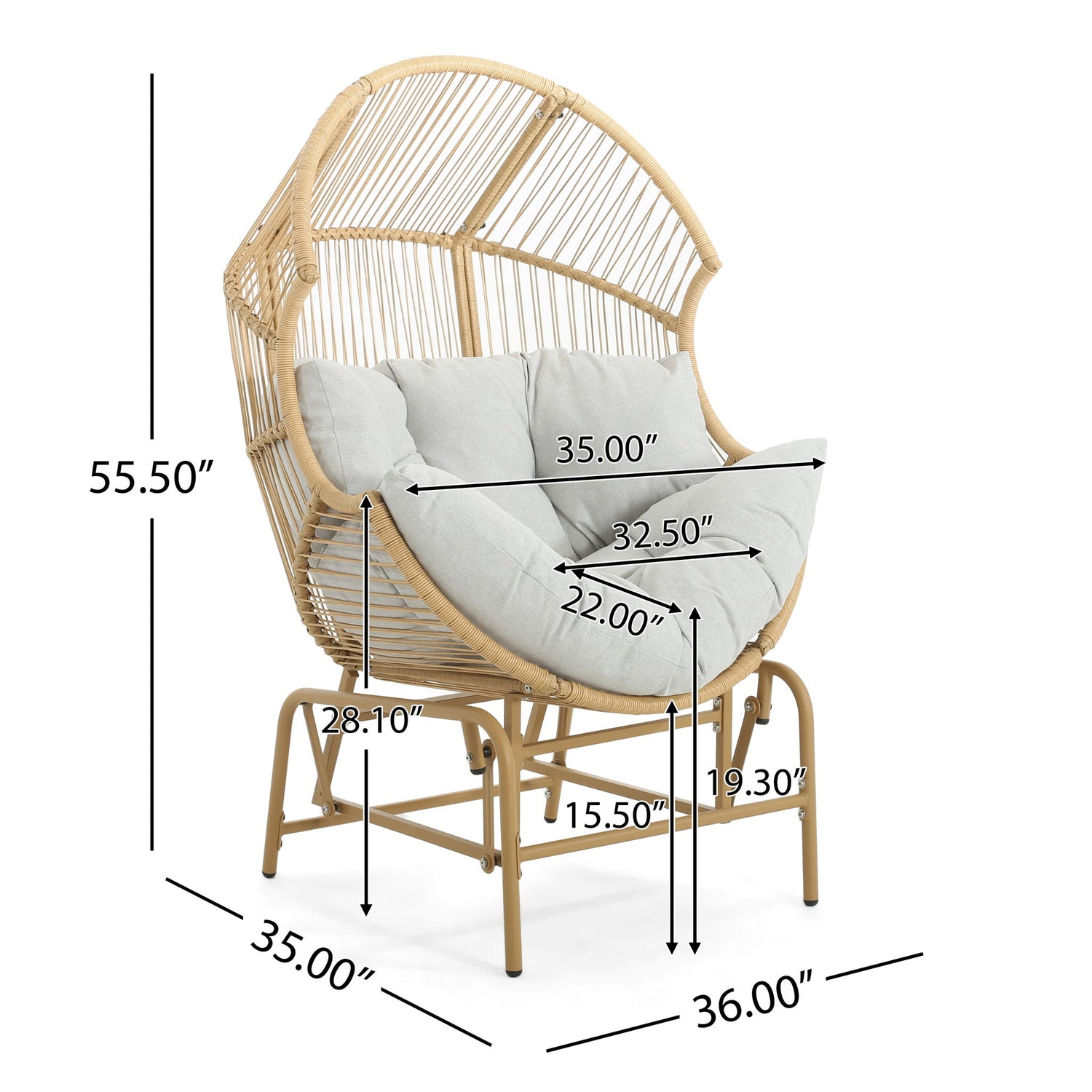 Palos - Outdoor Wicker Glider Chair