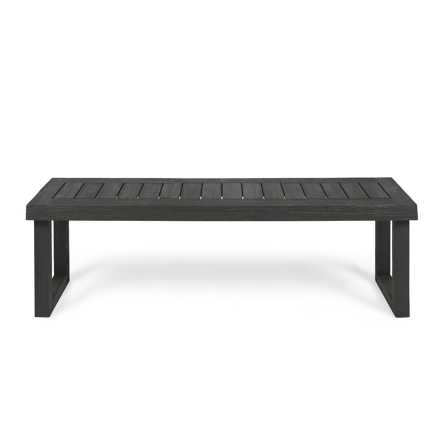 Realm - Outdoor Bench With Slat Panel Top And Base - Dark Gray