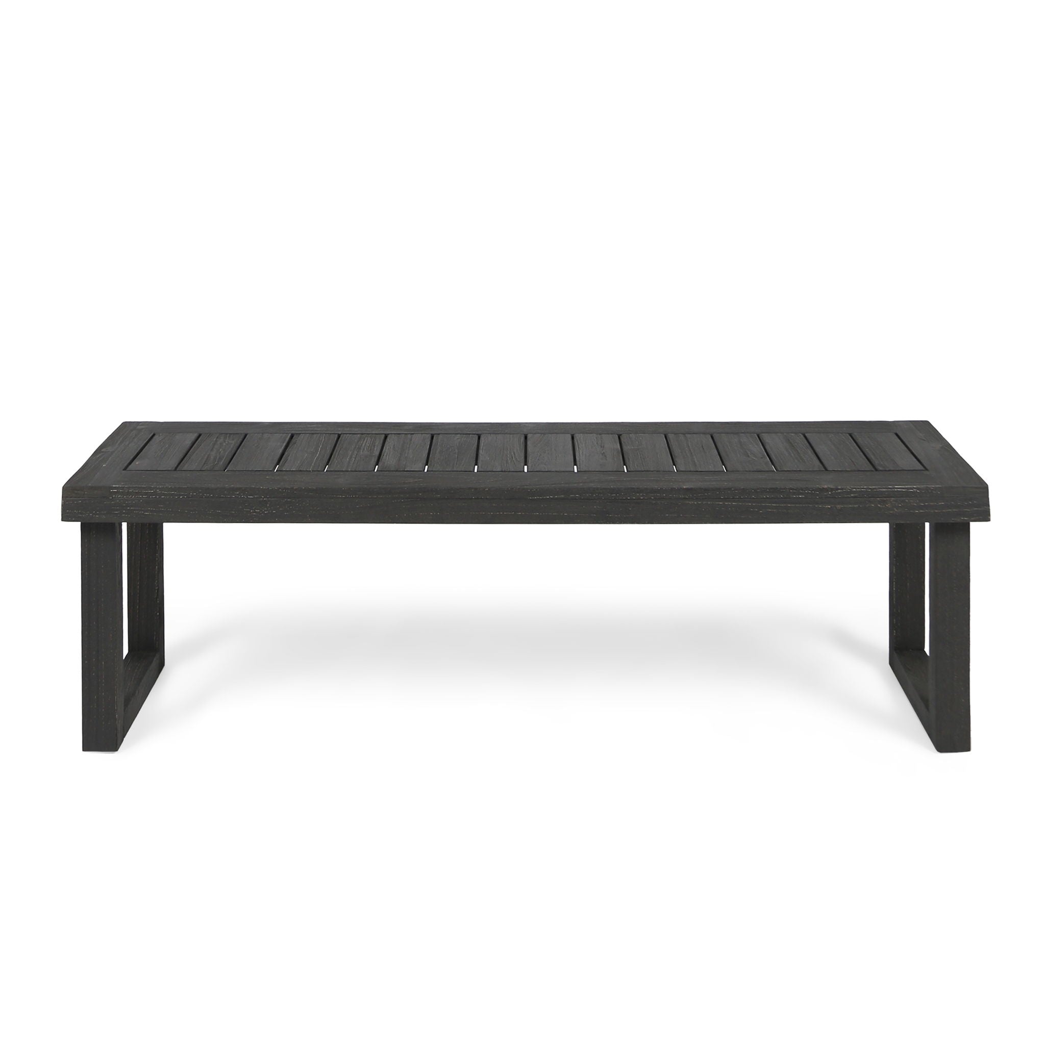 Realm - Outdoor Bench With Slat Panel Top And Base - Dark Gray