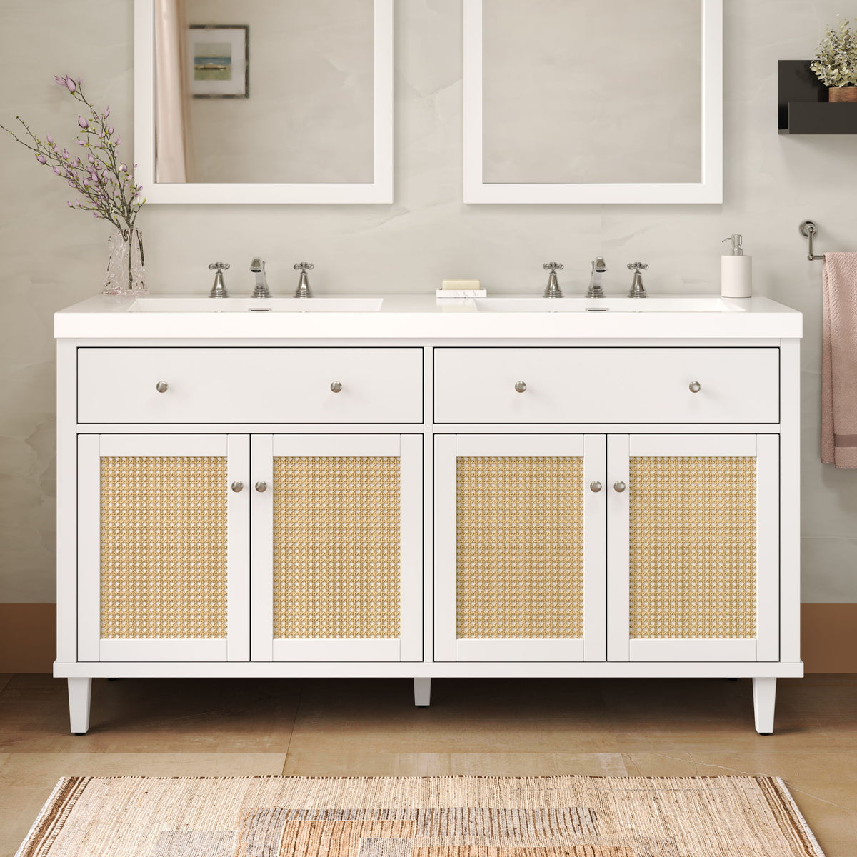 Bathroom Vanity With Double Sink, Large Storage Space