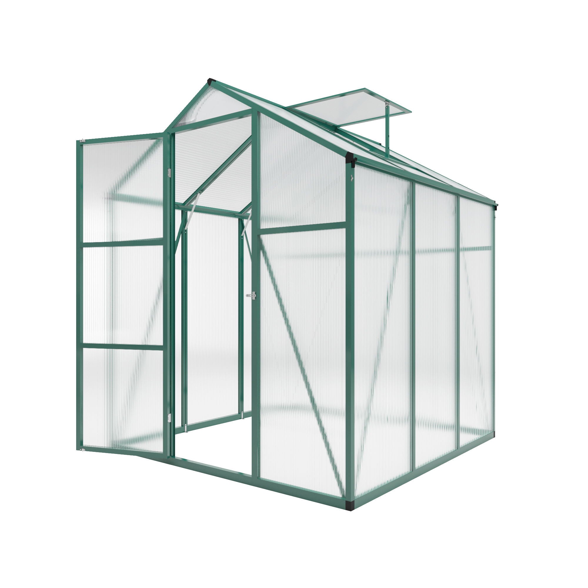 Polycarbonate Walk-In Greenhouse, Raised Base For Outdoor In All Season