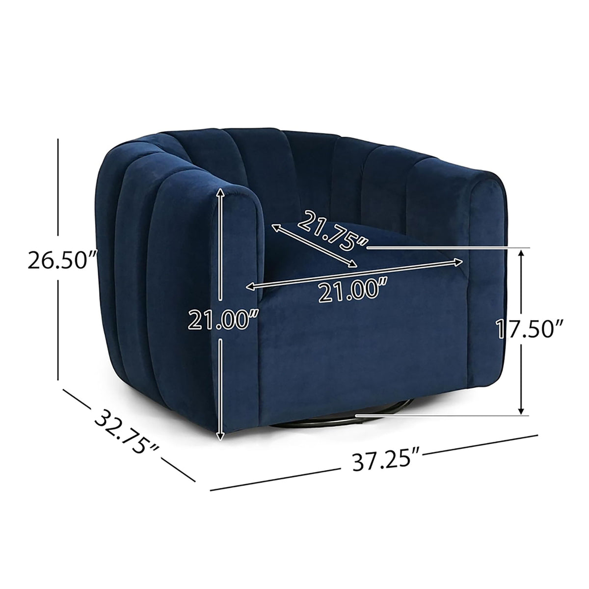 Serenizia - Upholstered Swivel Chair With Channel Tufted