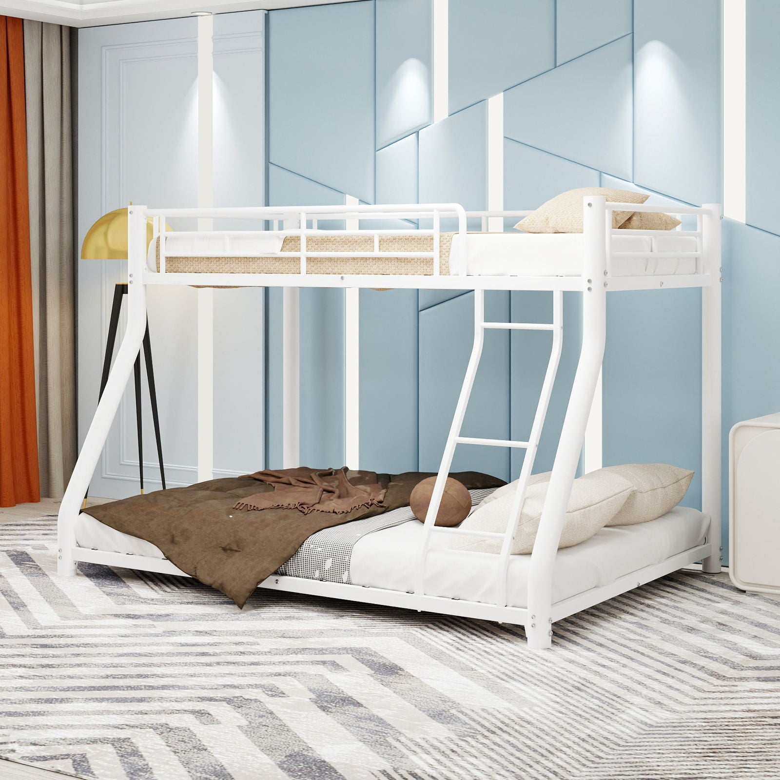 Twin Over Full Bunk Bed - White