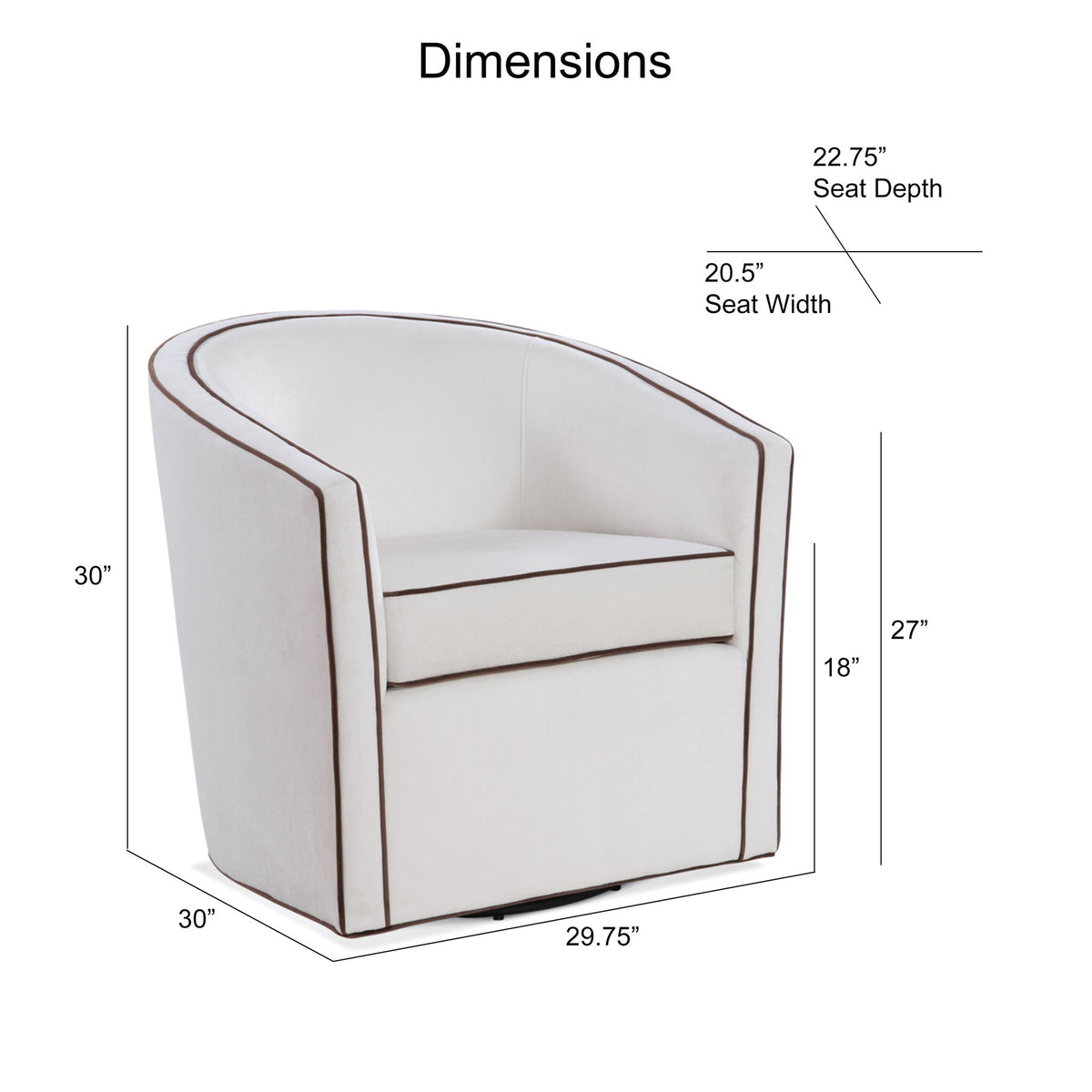 Kendall - Swivel Chair With Barrel Back Design