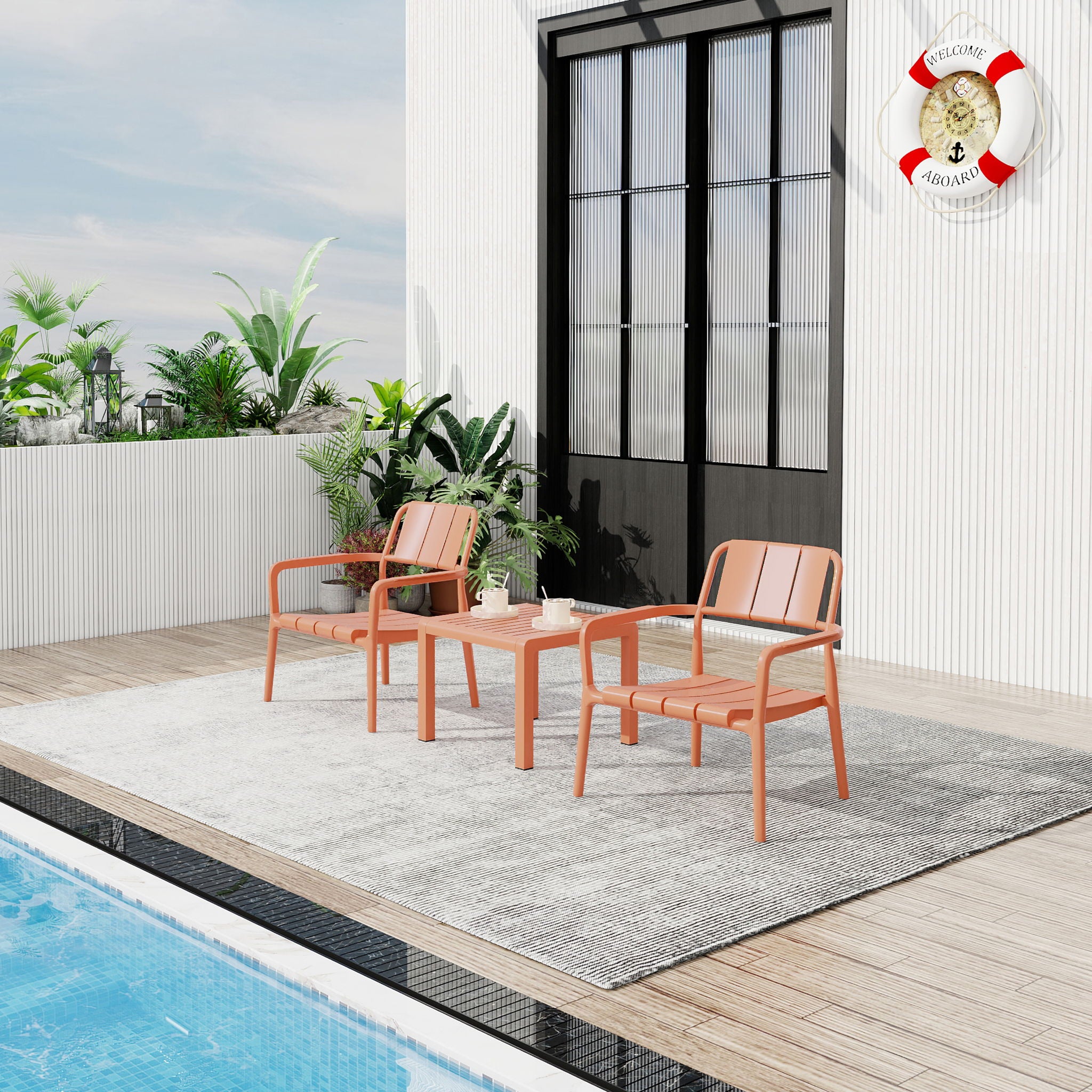 3 Piece Indoor / Outdoor Leisure Table And Chair Set