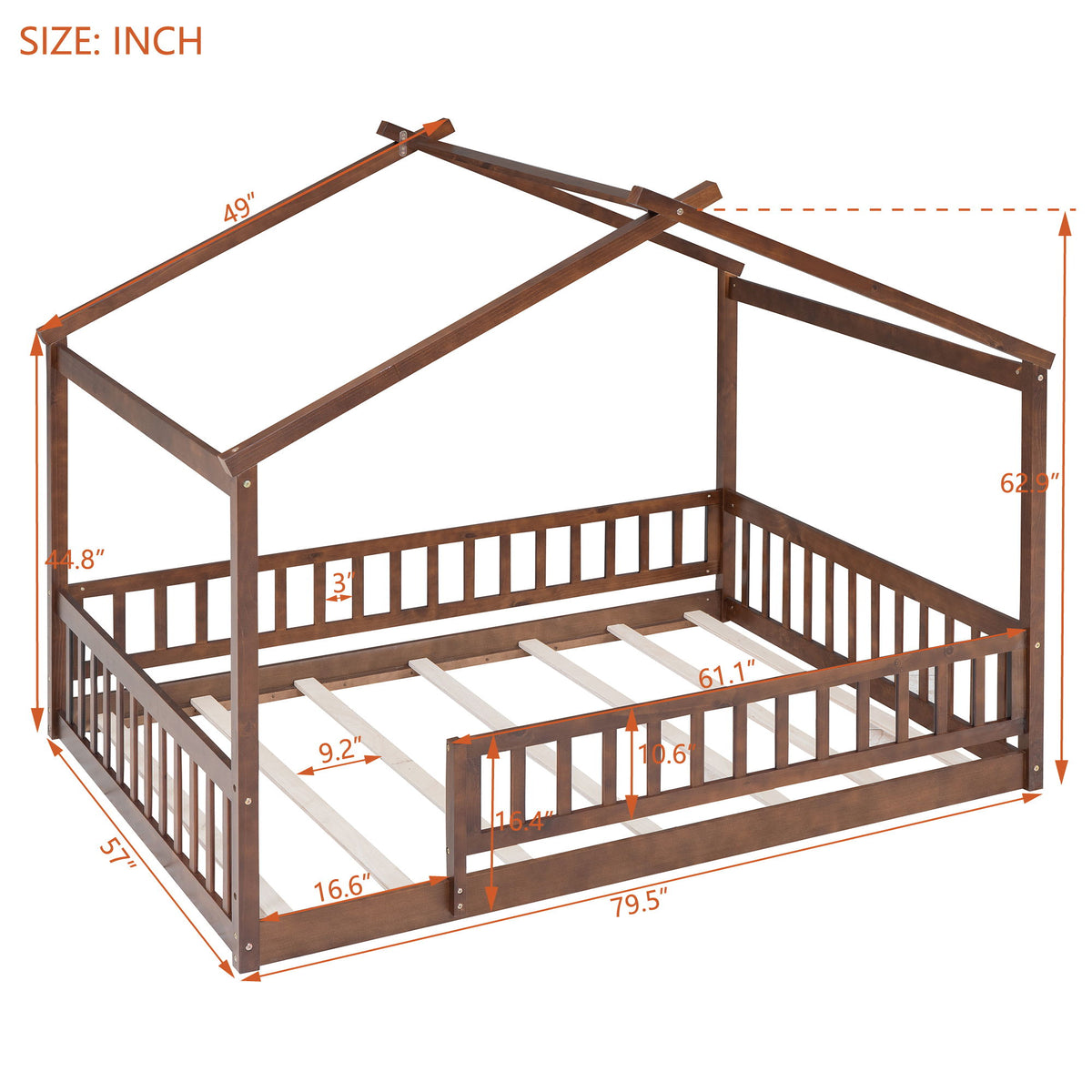 Bed House Bed Frame With Fence