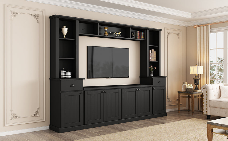 Entertainment Wall Unit Set with Bridge for TVs Up to 75&