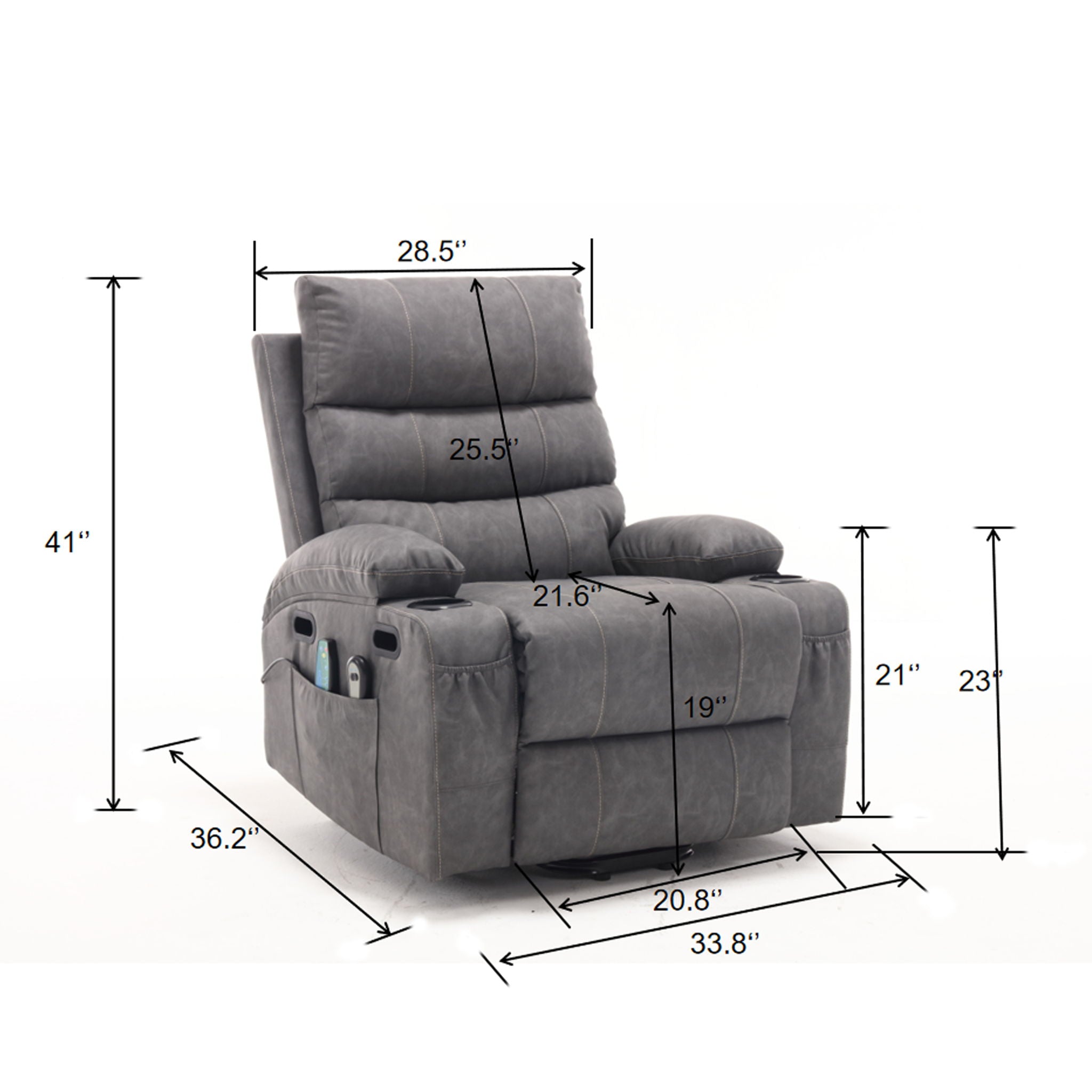 Cozy Electric Power Lift Recliner Chair Sofa For Elderly With Vibration Massage And Lumbar Heat