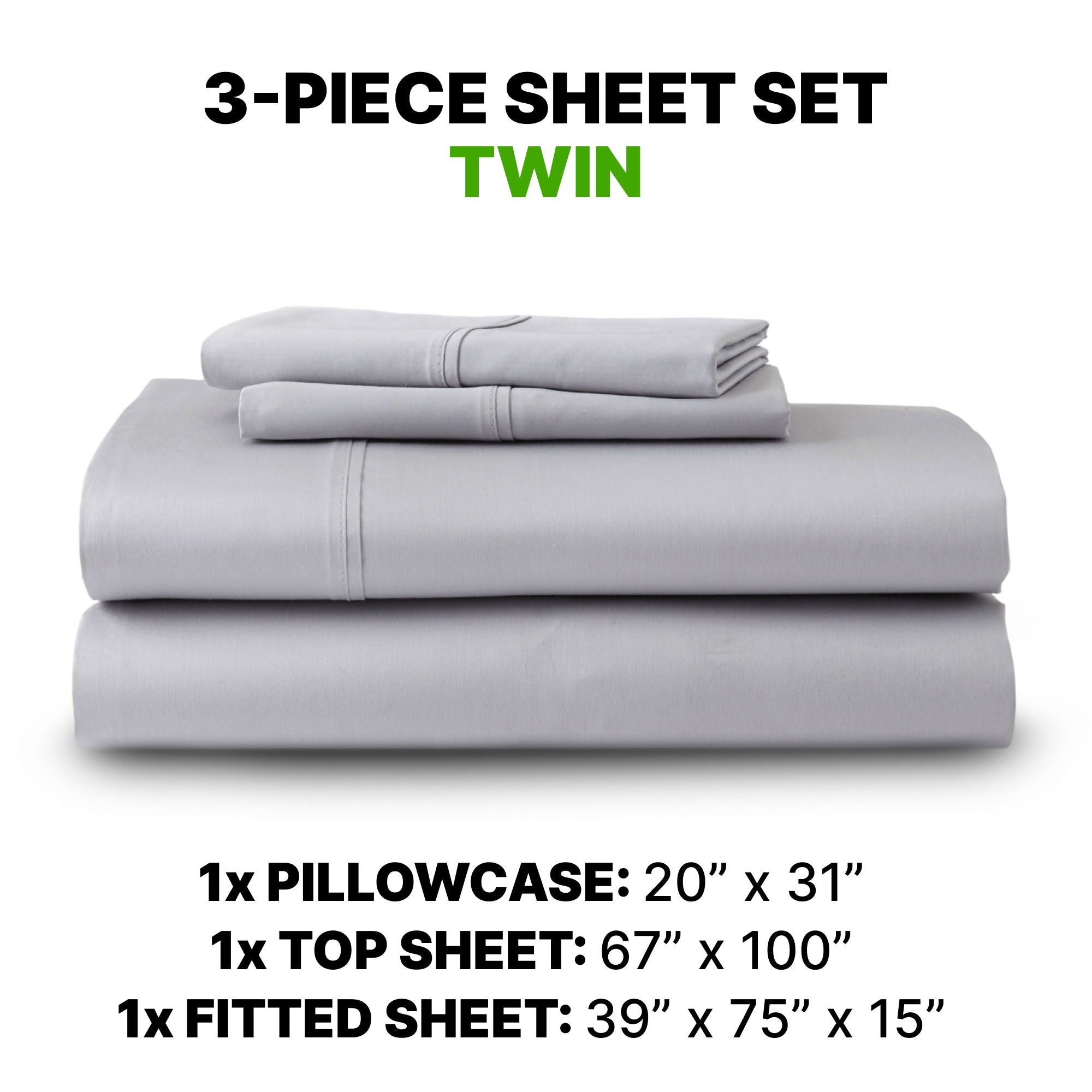 Sheet Set Luxurious Supima, Wrinkle Resistant, Breathable, With 2 Ghostgrip Band