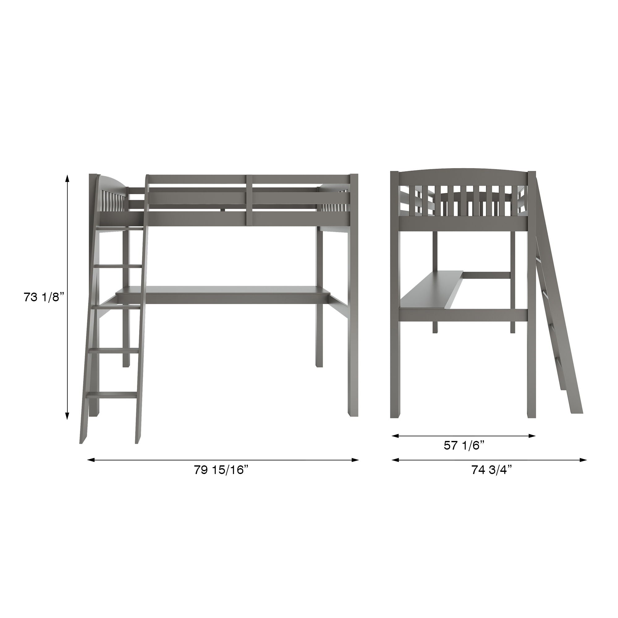 Everest - High Loft Bed With Desk And Storage