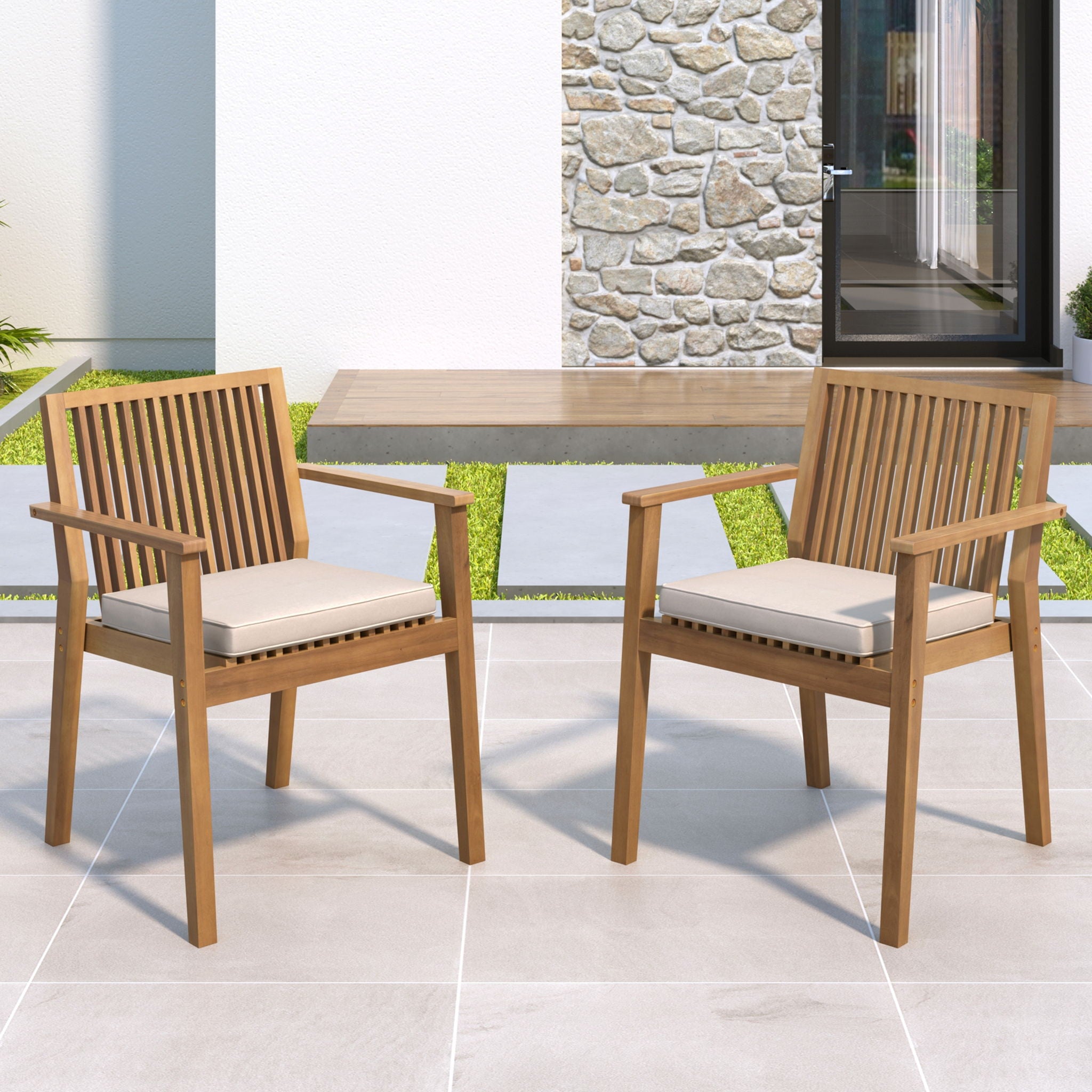 Patio Dining Chair, Comfortable Waterproof Seating (Set of 2)