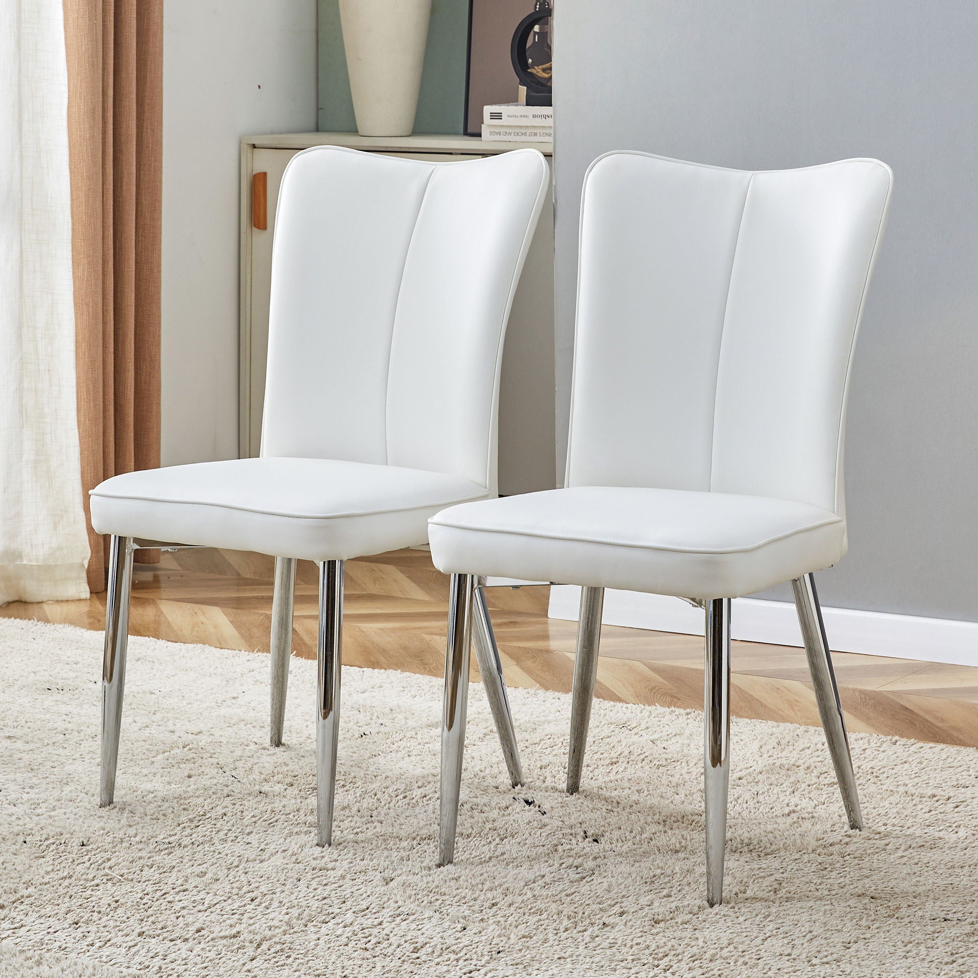 Modern Minimalist Dining Chairs With Metal Legs
