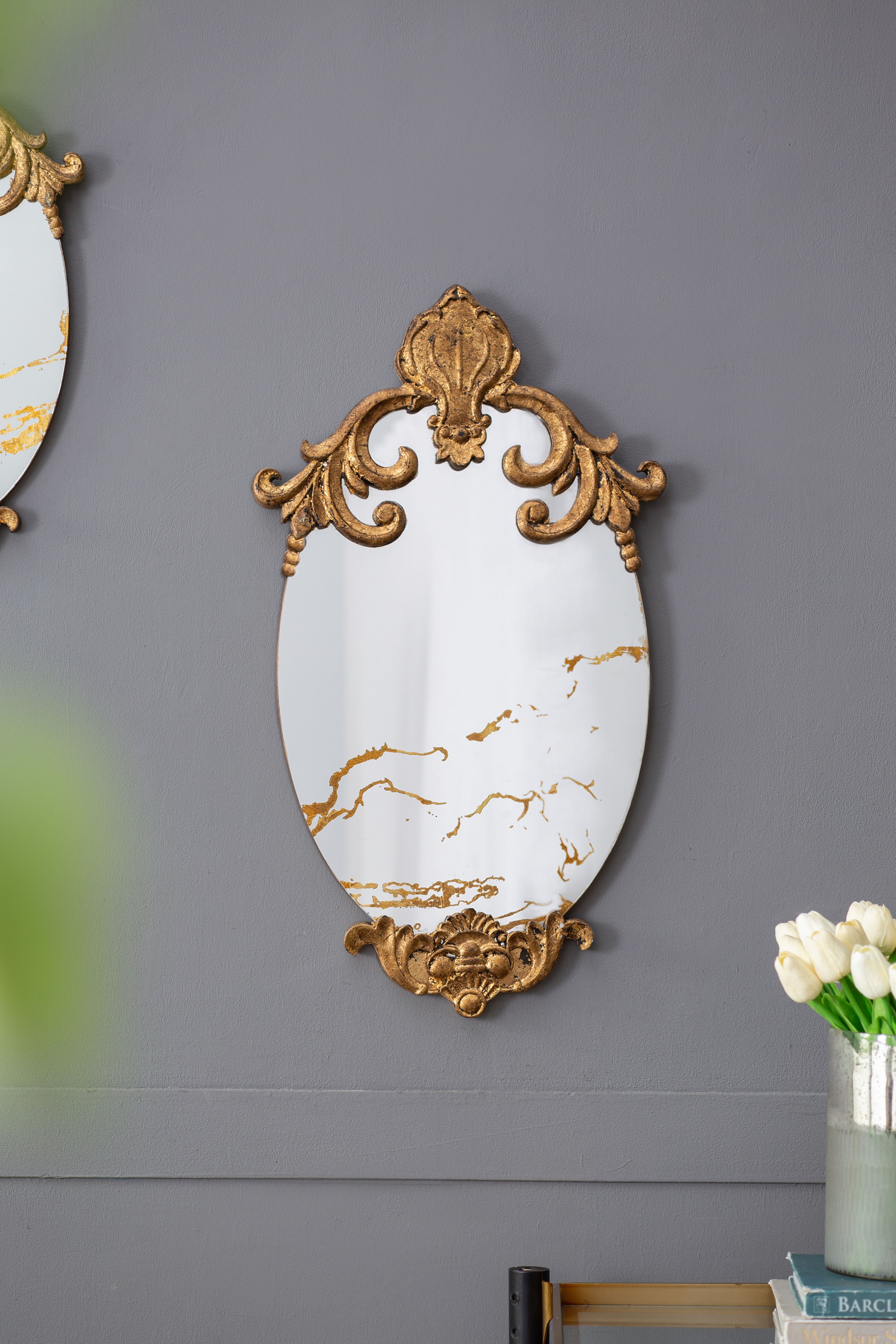 Decorative Oval Wall Mirror, Accent Mirror For Living Room, Entryway, Bedroom