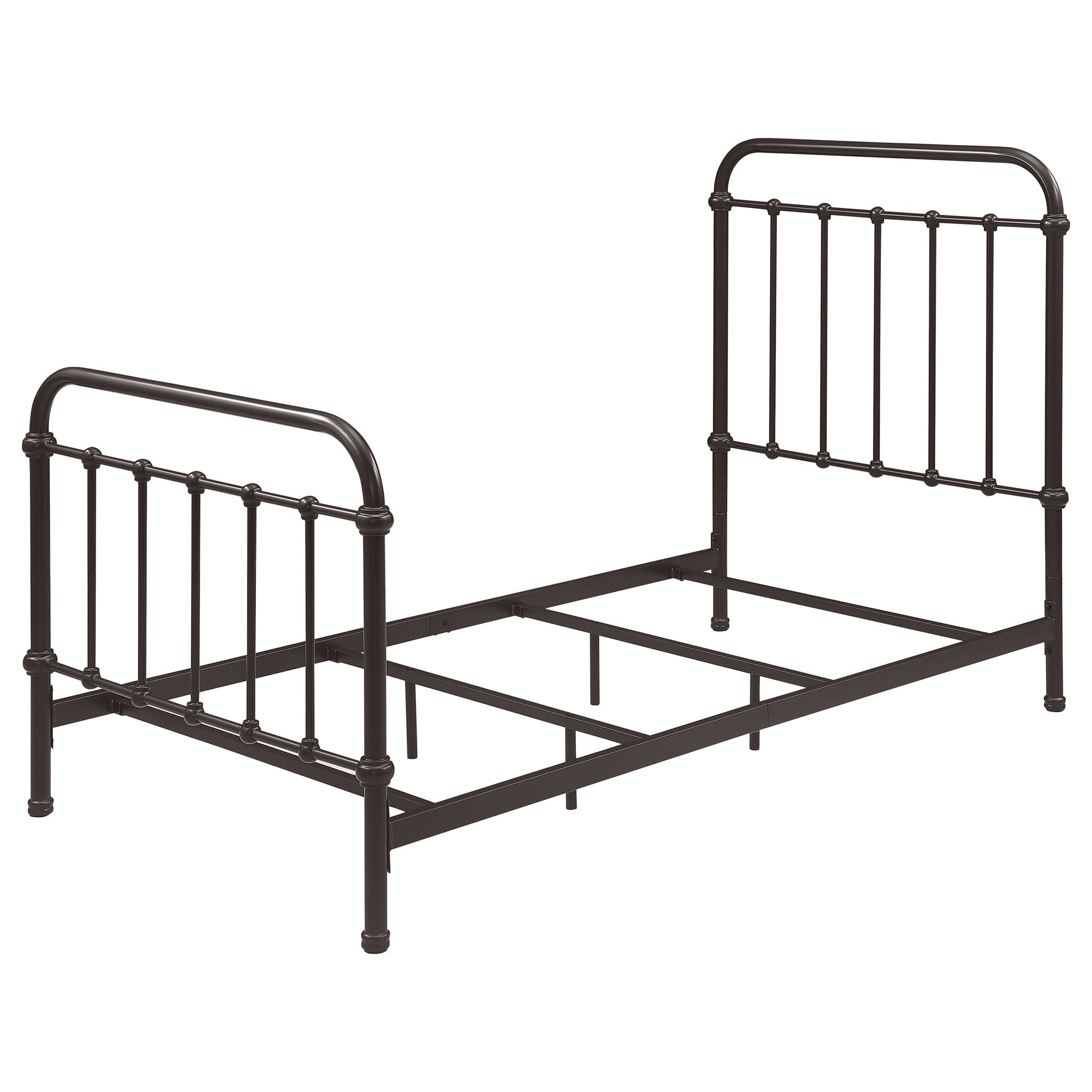 Twin Panel Bed With Ornate Design - Bronze