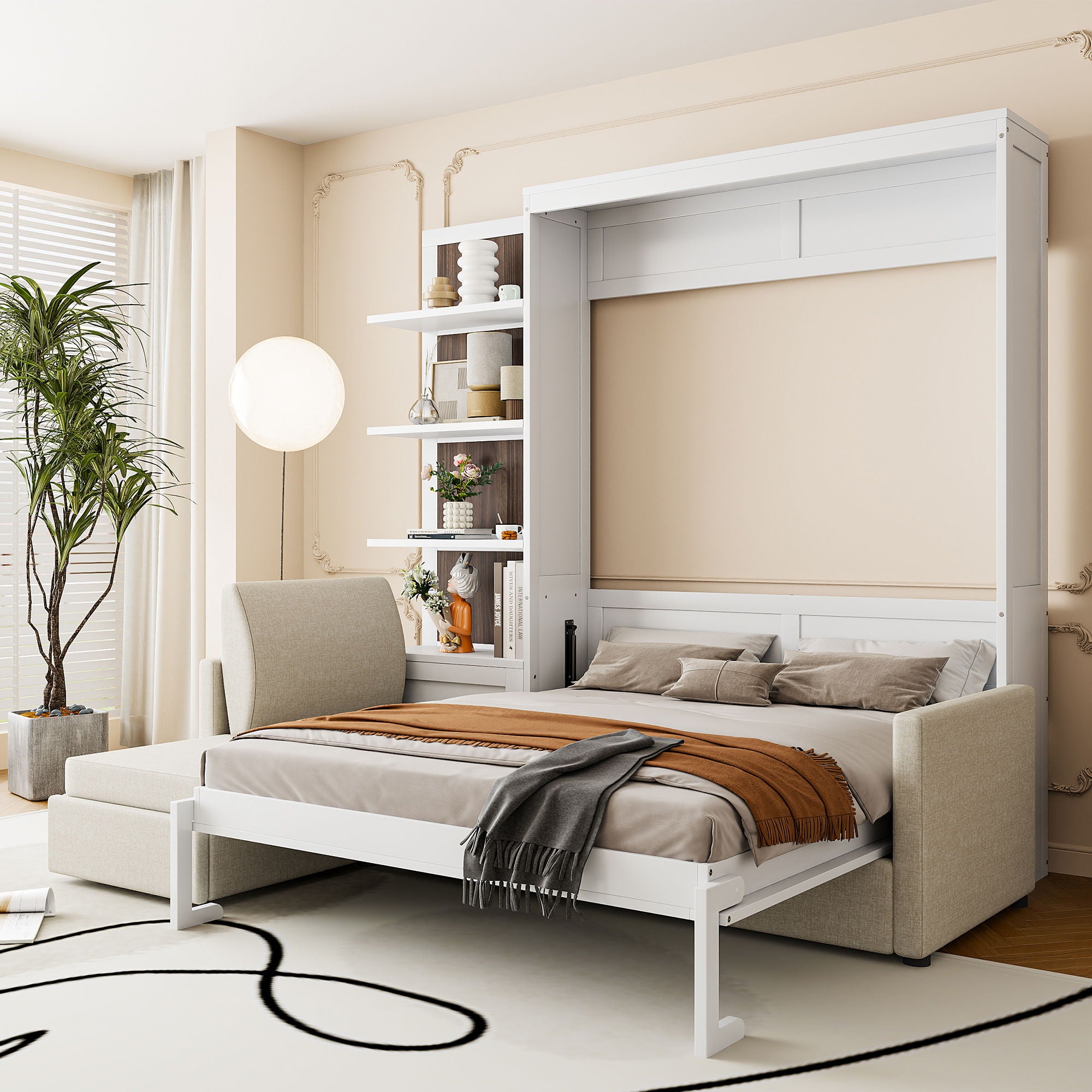 Murphy Bed With Sofa And Shelves