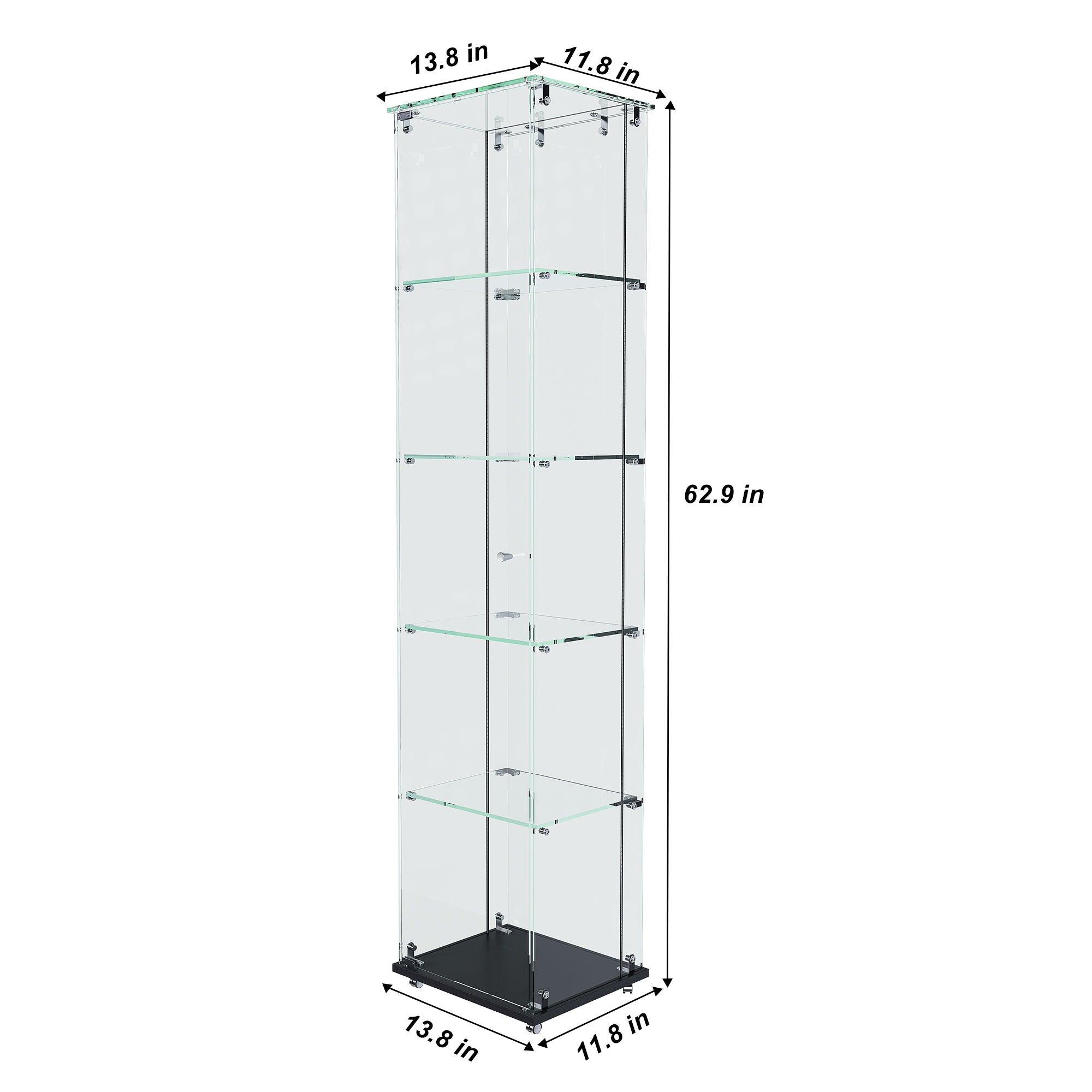 Premium 5 Tier Glass Display Case With 5 Dynamic LED Modes